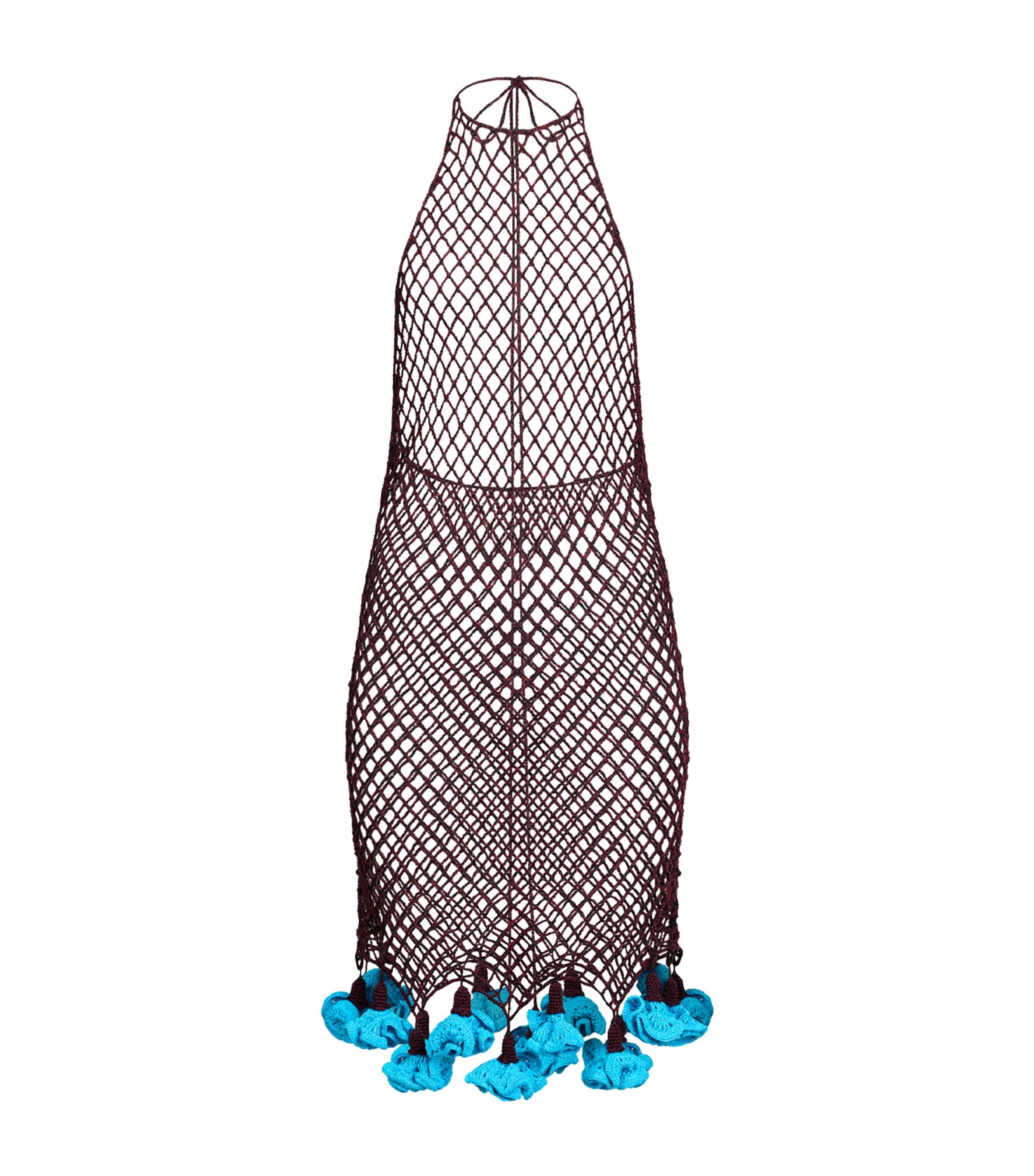 Alaïa Net Floral Crochet Halterneck Mini Dress by ALAIA