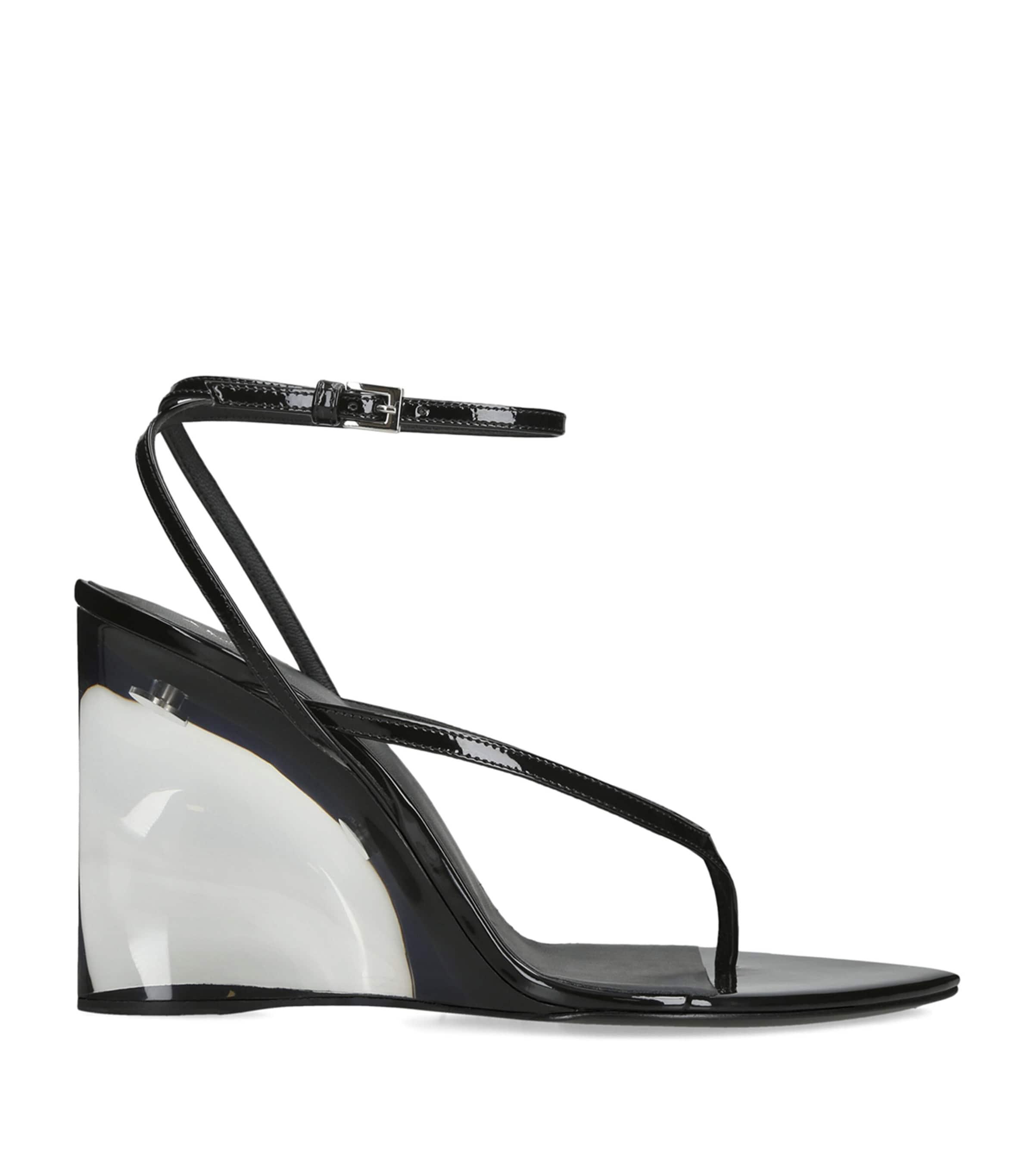 Alaïa Patent Leather Wedge Sandals 90 by ALAIA