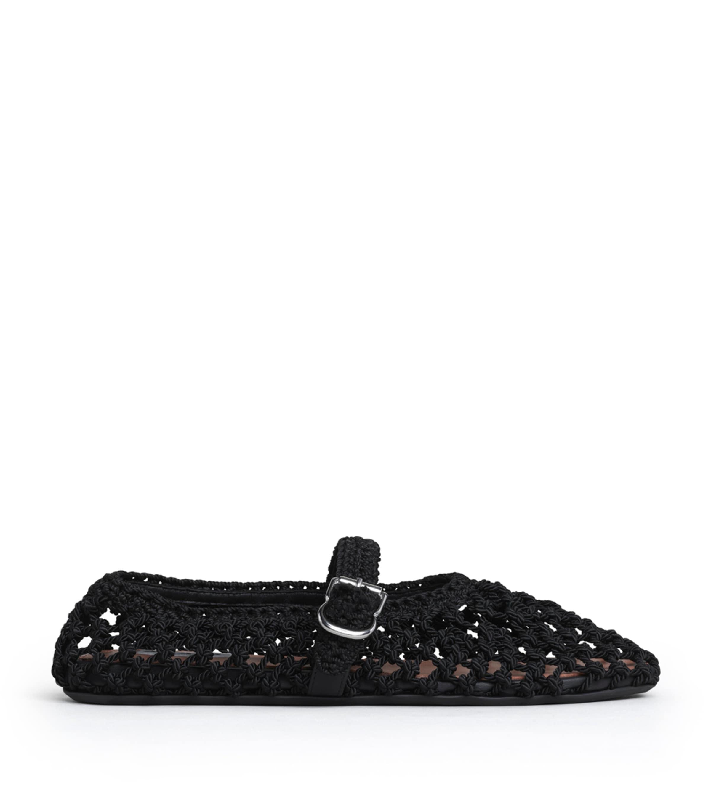 Alaïa Satin Crochet Ballet Flats by ALAIA