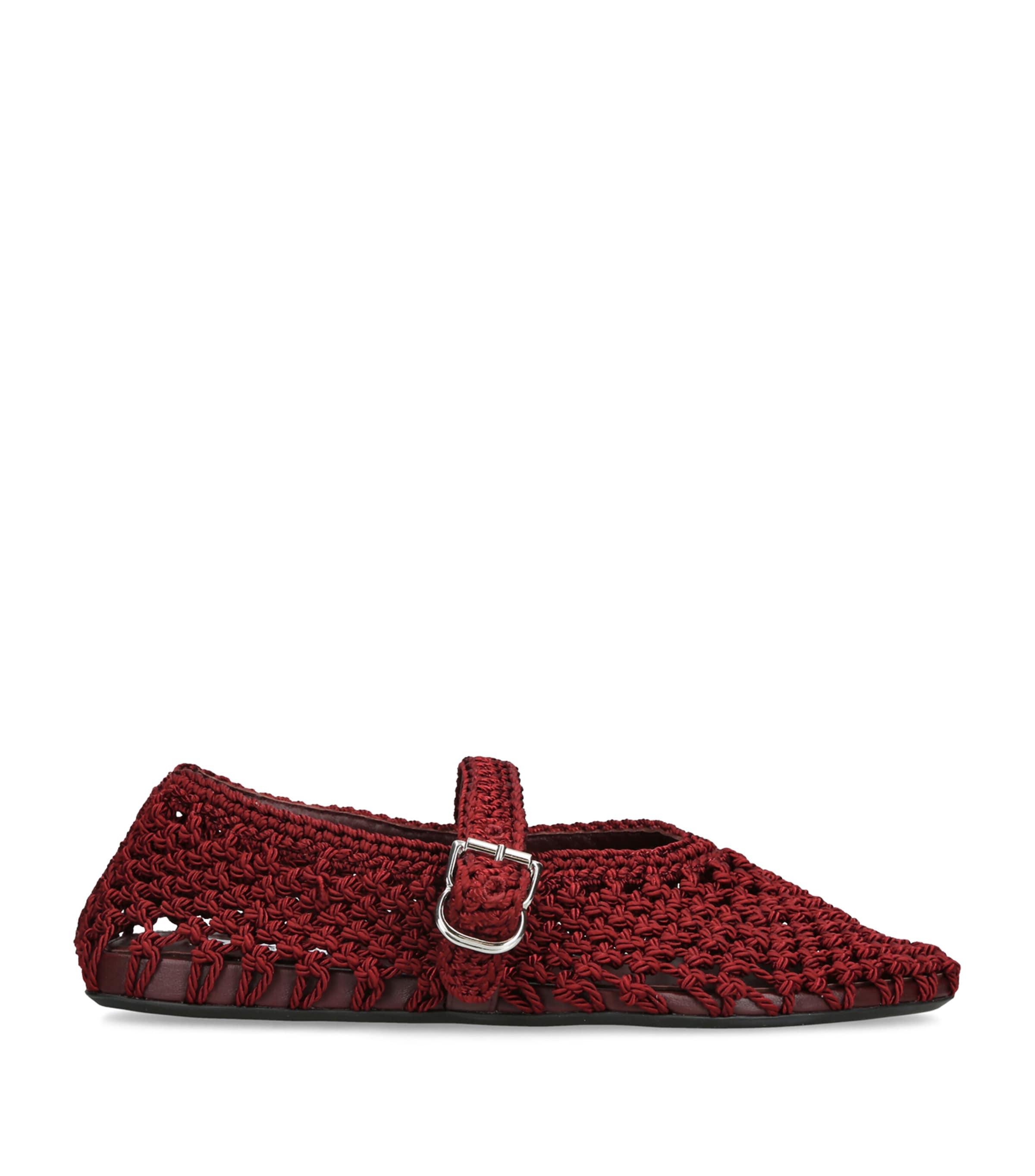 Alaïa Satin Crochet Ballet Flats by ALAIA