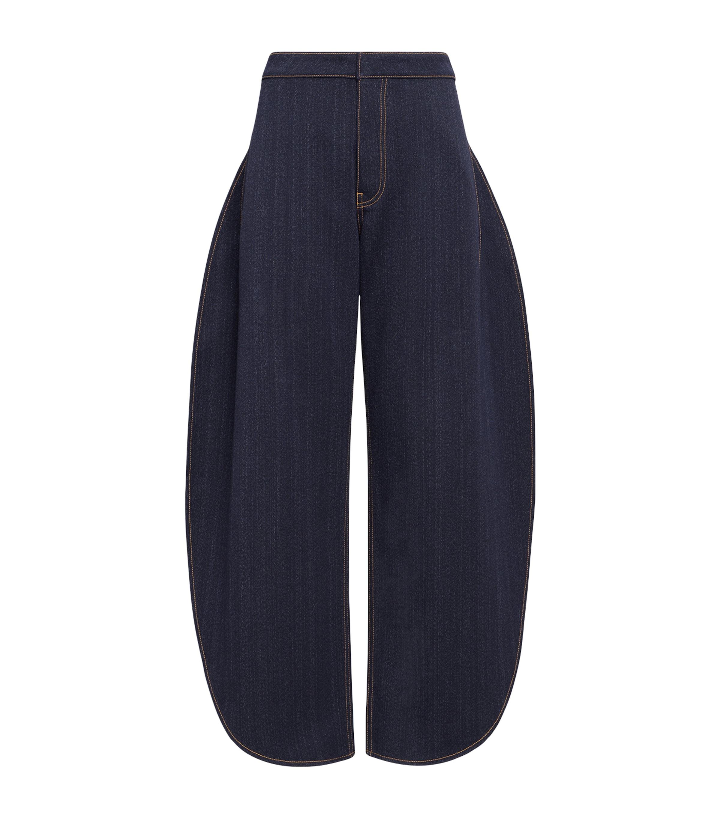 Alaïa Side-Split Petal Round Jeans by ALAIA