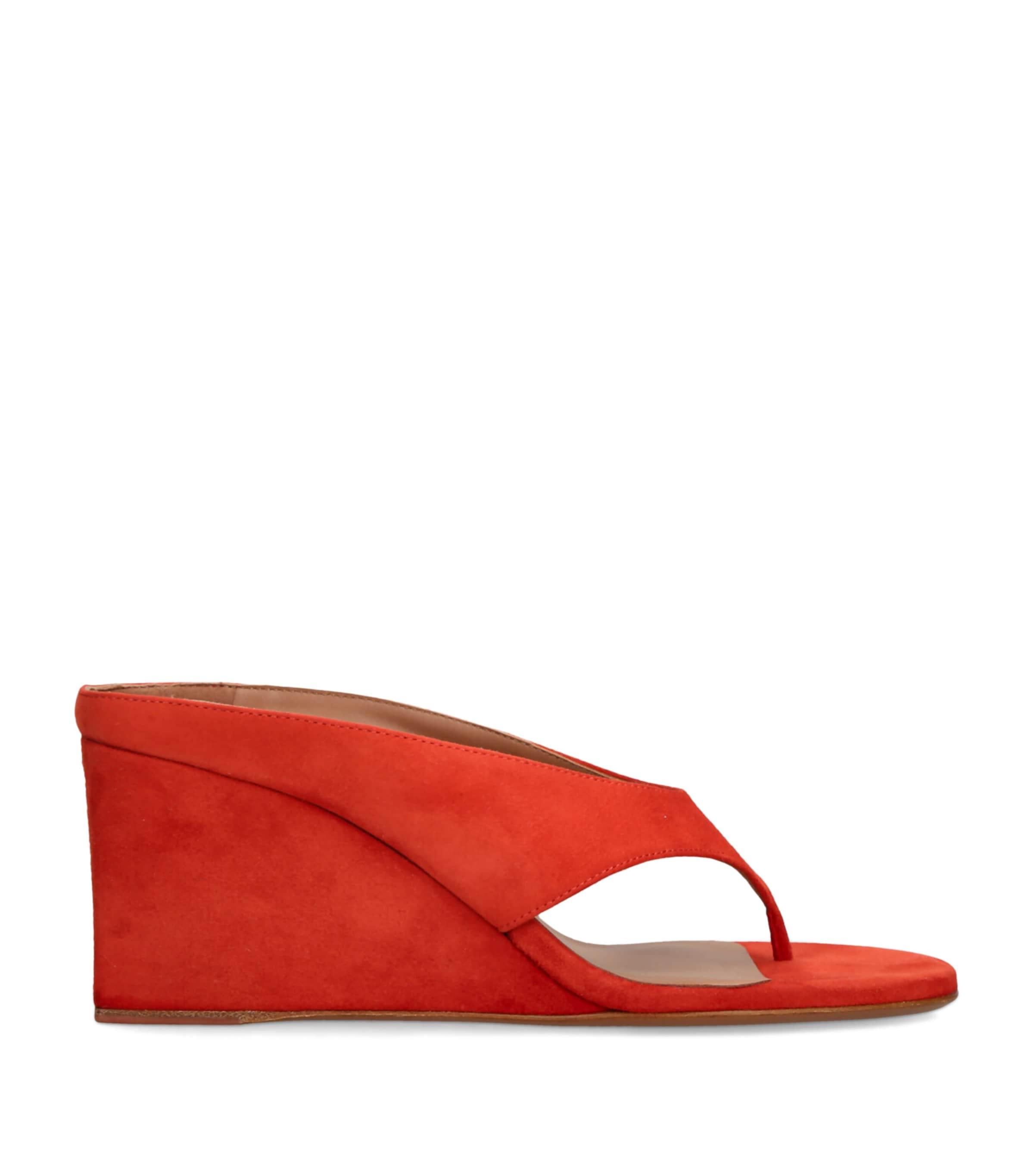 Alaïa Suede Cube Wedge Sandals 75 by ALAIA