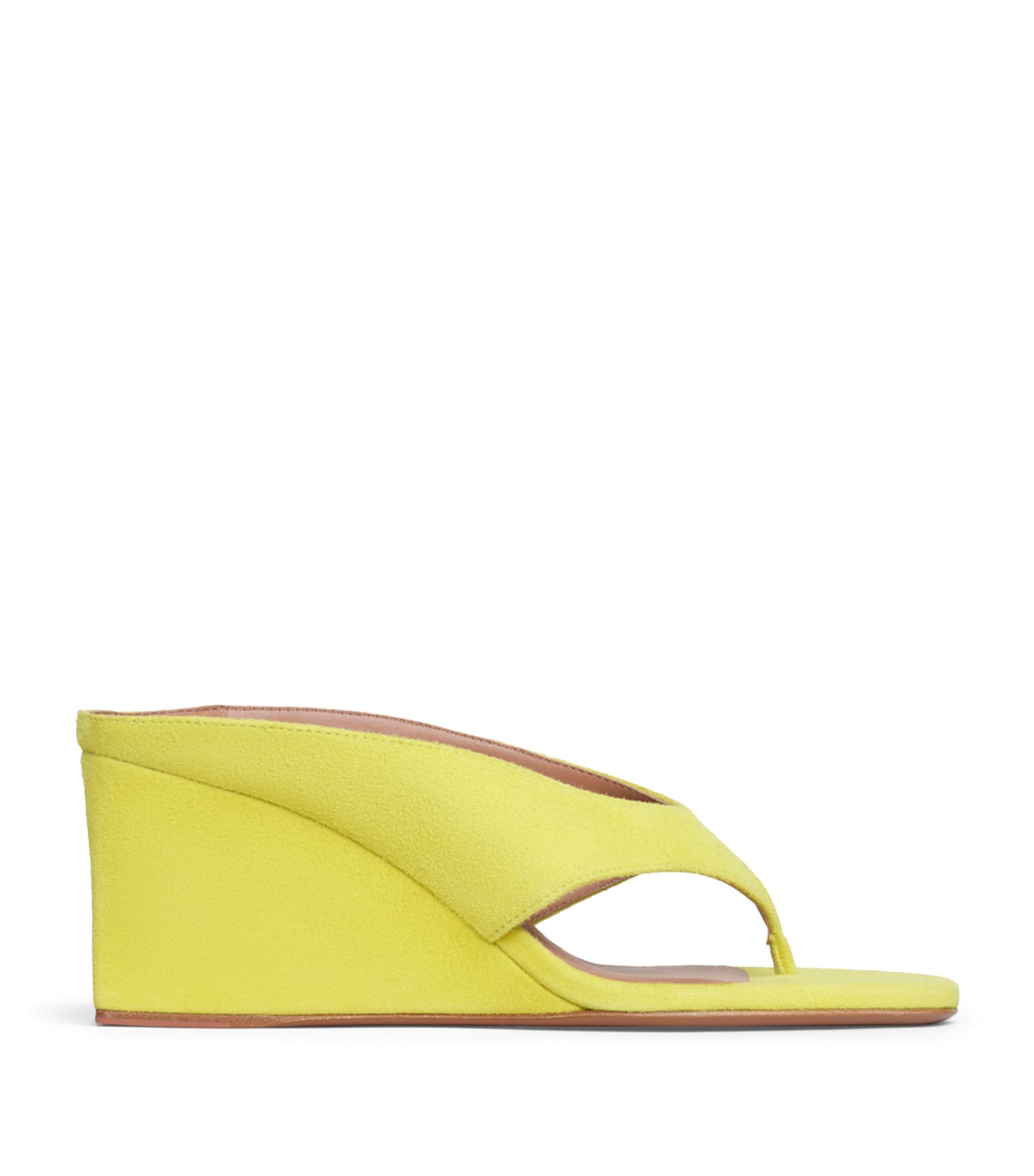 Alaïa Suede Cube Wedge Sandals 75 by ALAIA