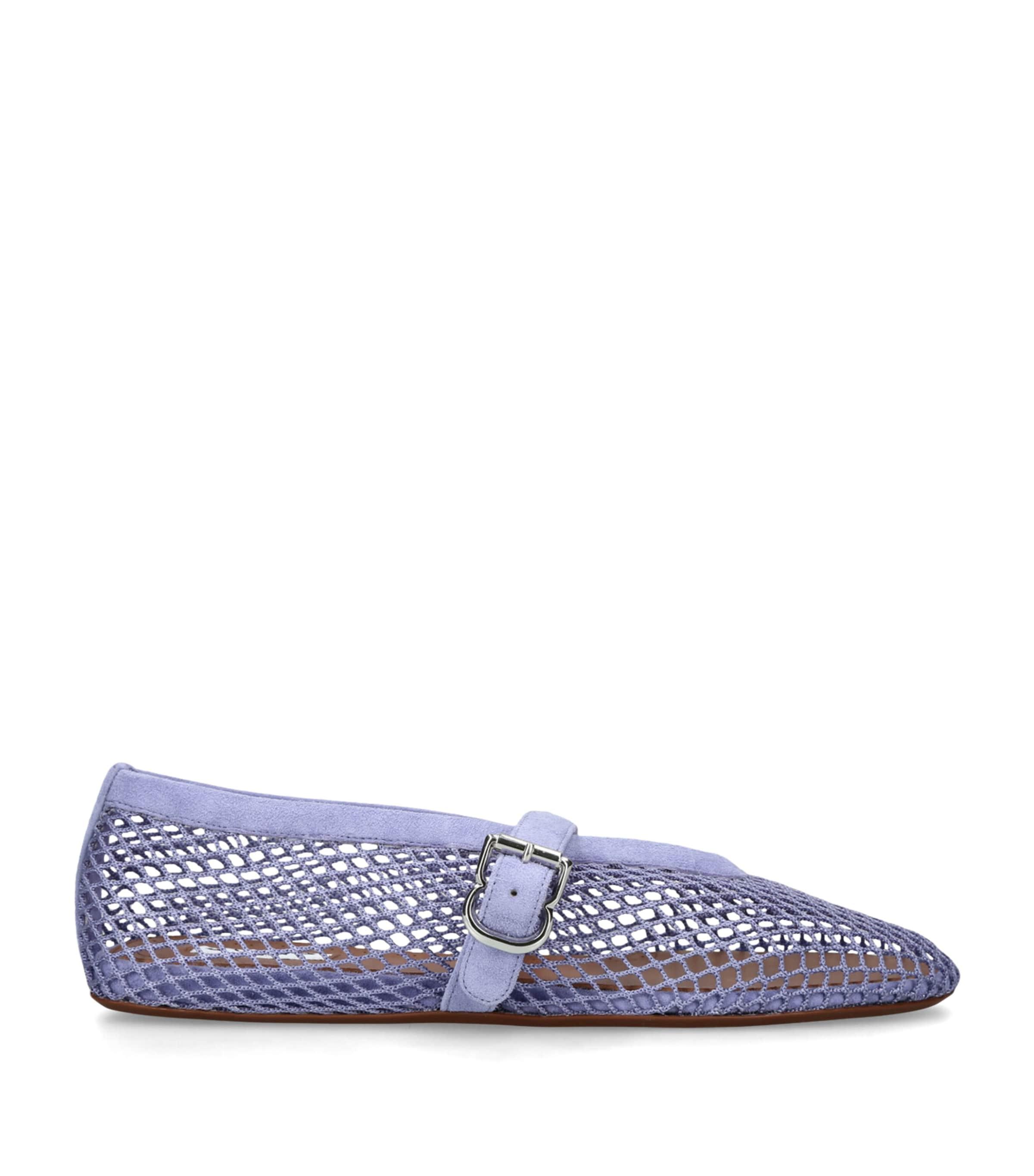 Alaïa Suede Mesh Ballet Flats by ALAIA