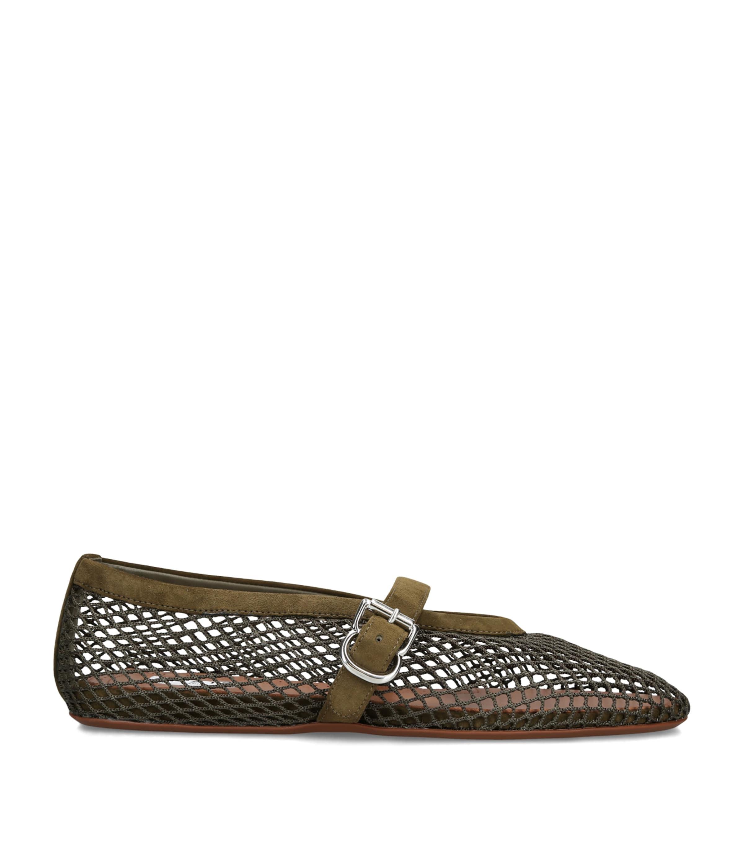 Alaïa Suede Mesh Ballet Flats by ALAIA