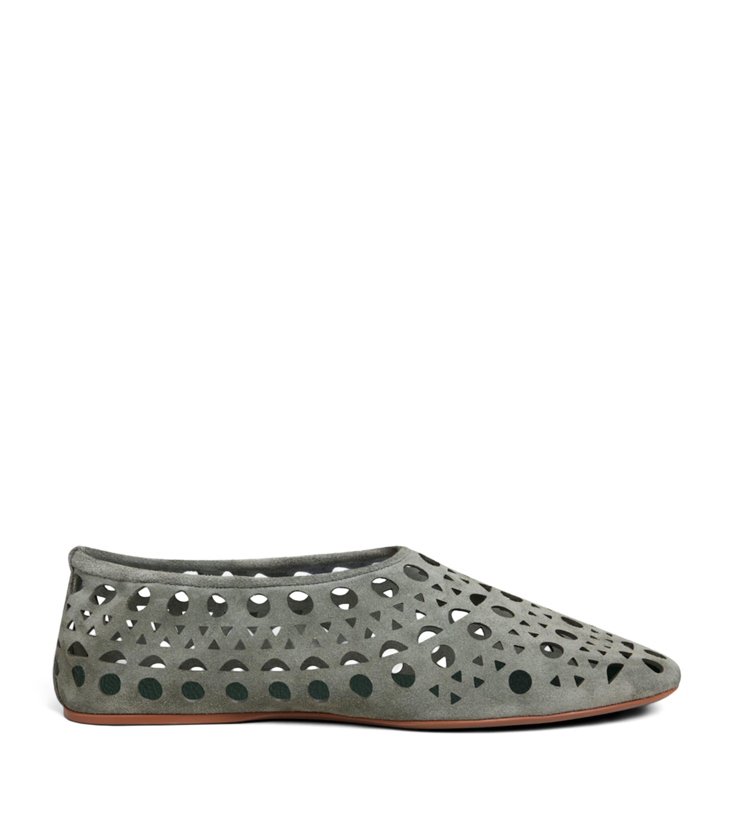 Alaïa Suede Vienne Ballet Flats by ALAIA