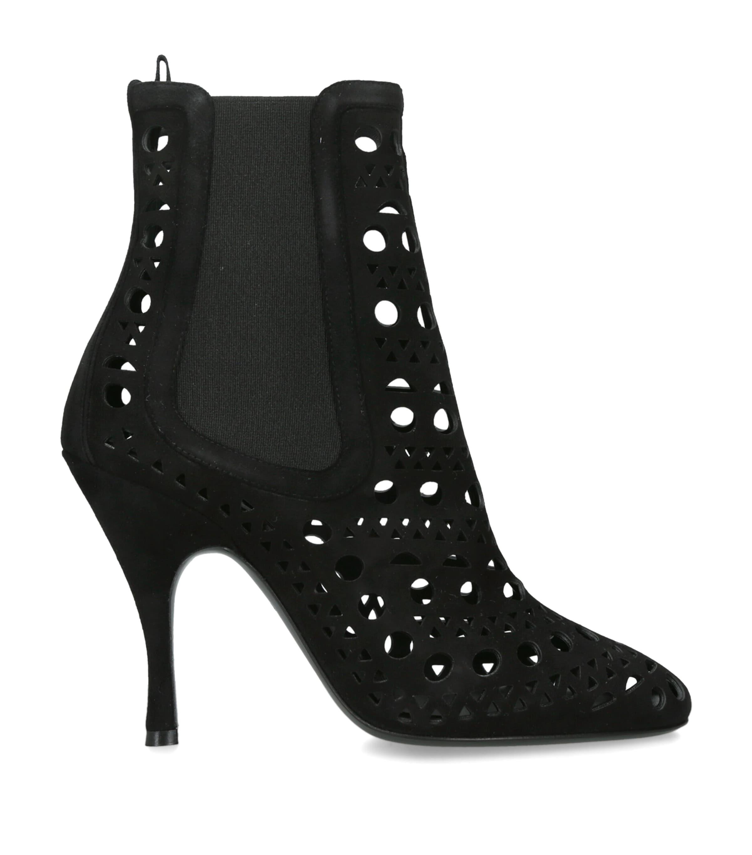 Alaïa Suede Vienne Heeled Chelsea Boots 100 by ALAIA