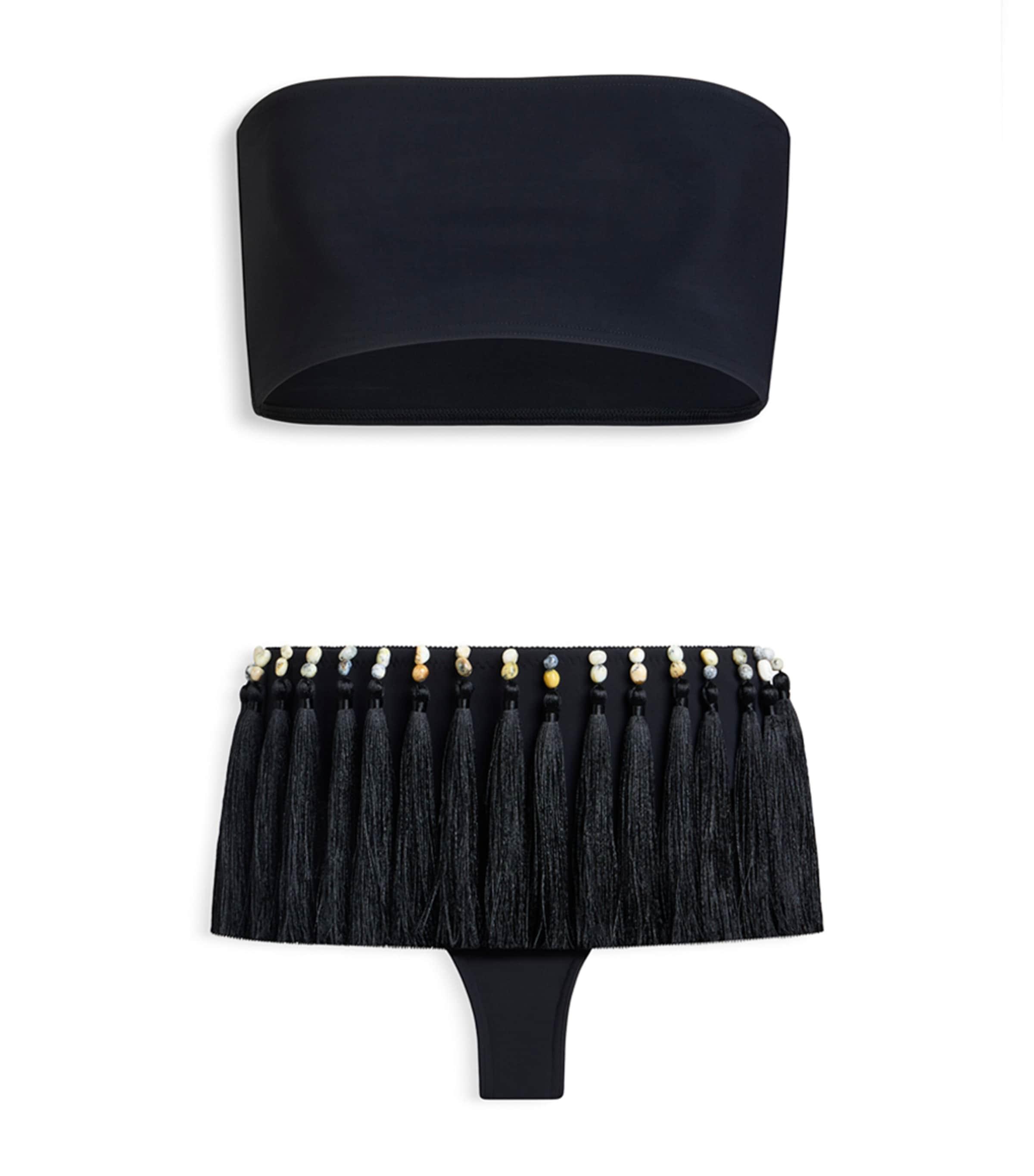 Alaïa Tassel-Trim Bandeau Bikini by ALAIA