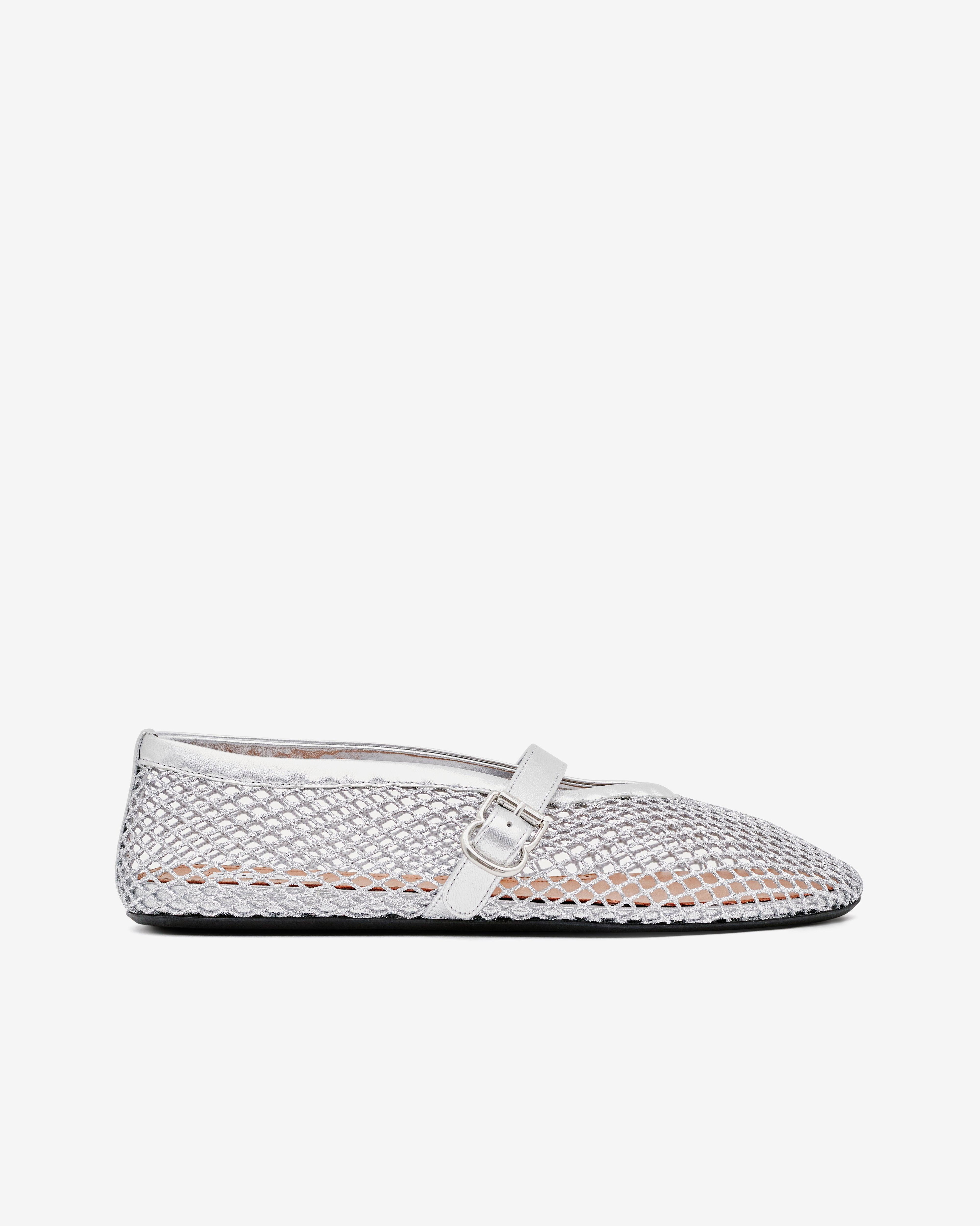 Alaïa - Women’s Ballet Flat - (Silver) by ALAIA