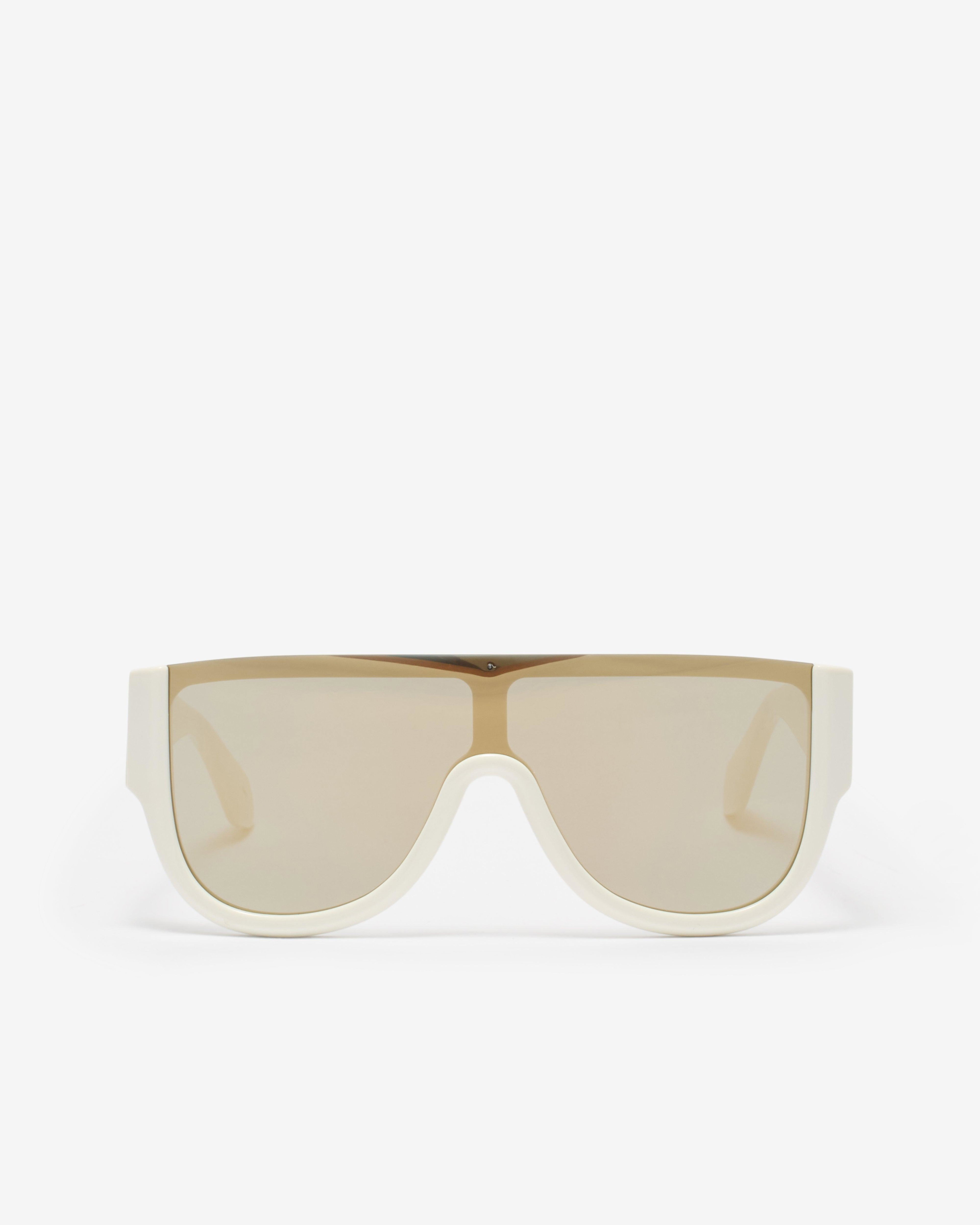 Alaïa - Women's Mask Sunglasses - (White/Gold) by ALAIA