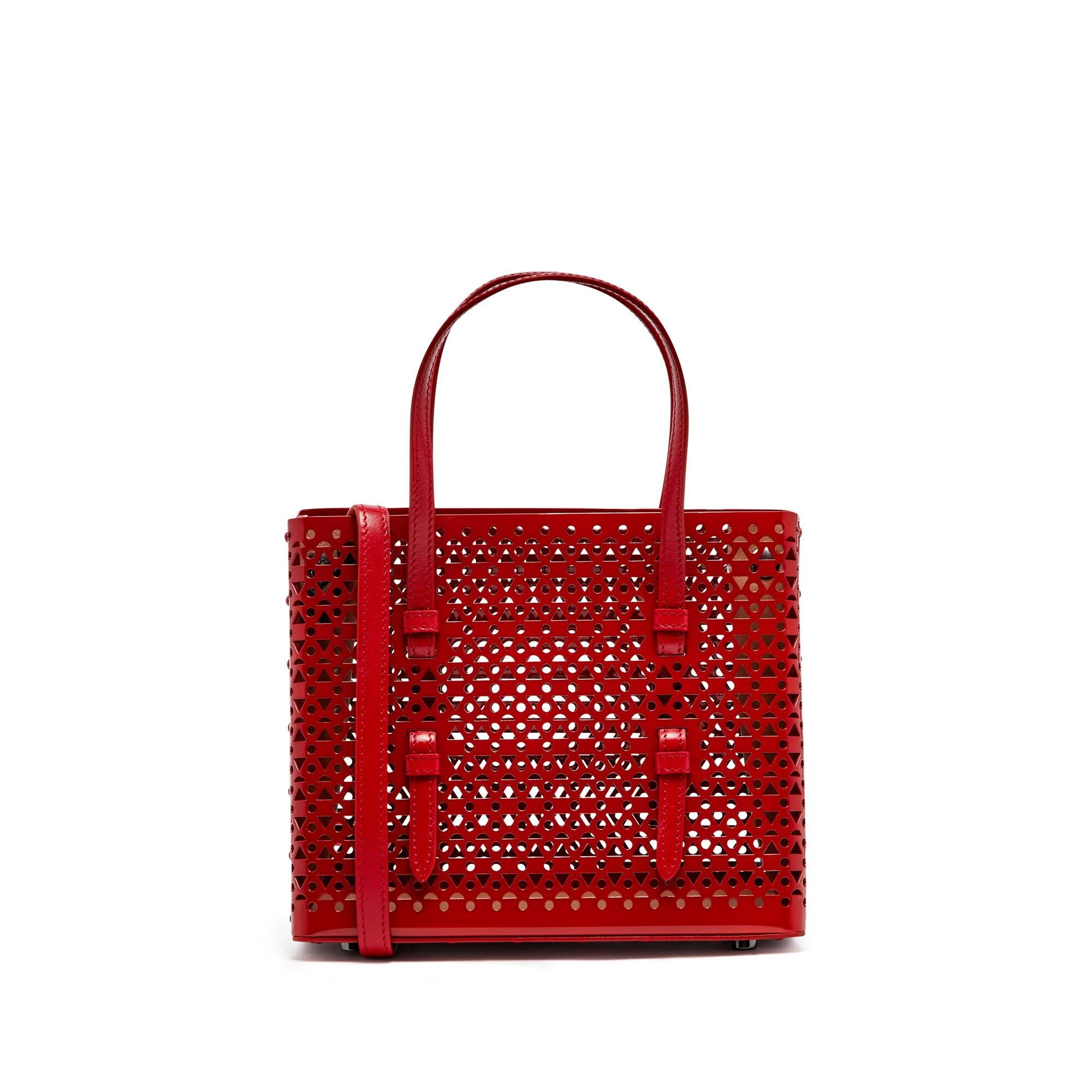 Alaïa - Women’s Mina 20 Small Tote Bag - (Lacquer Red) by ALAIA