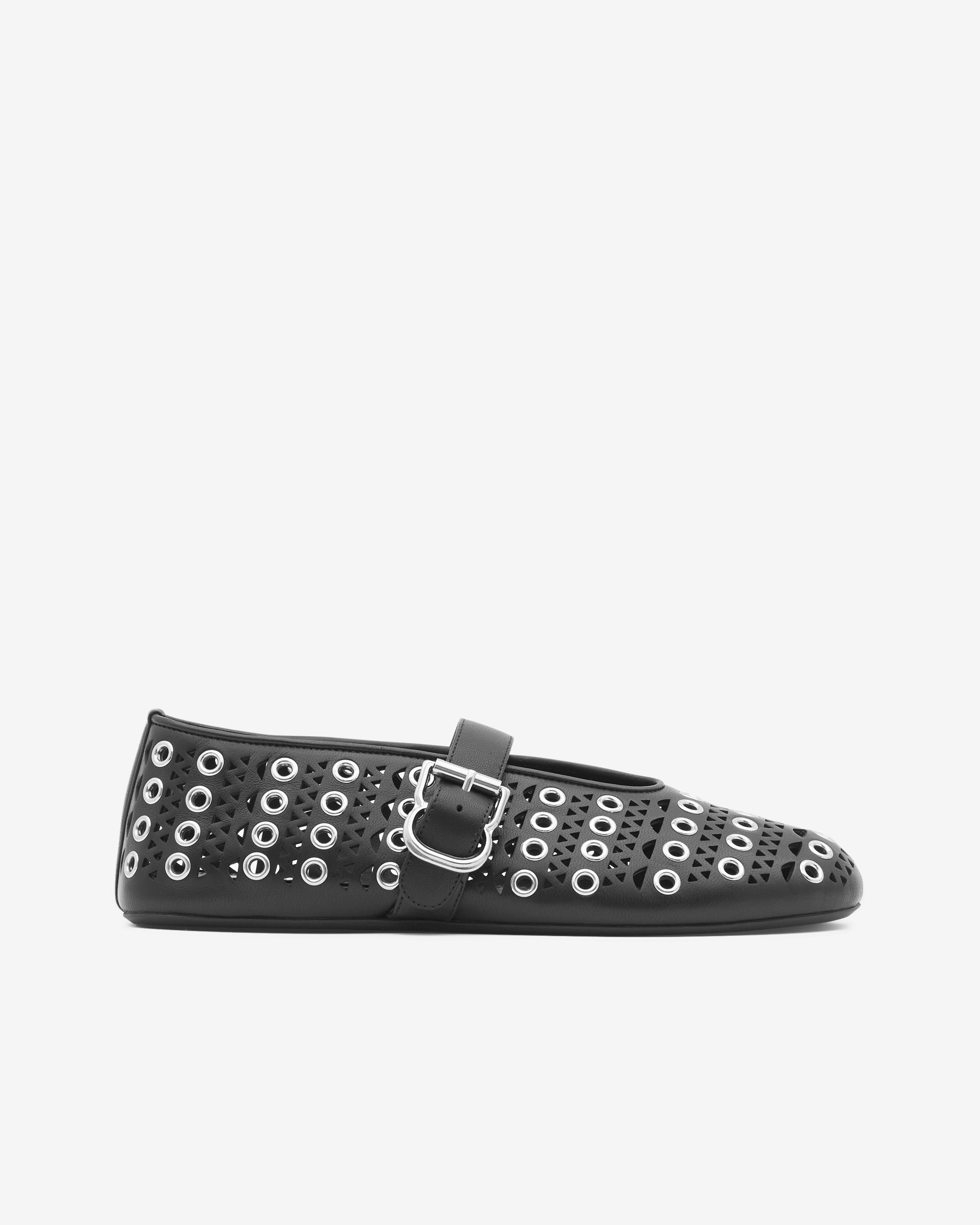 Alaïa - Women’s Perforated Ballet Flats - (Black) by ALAIA