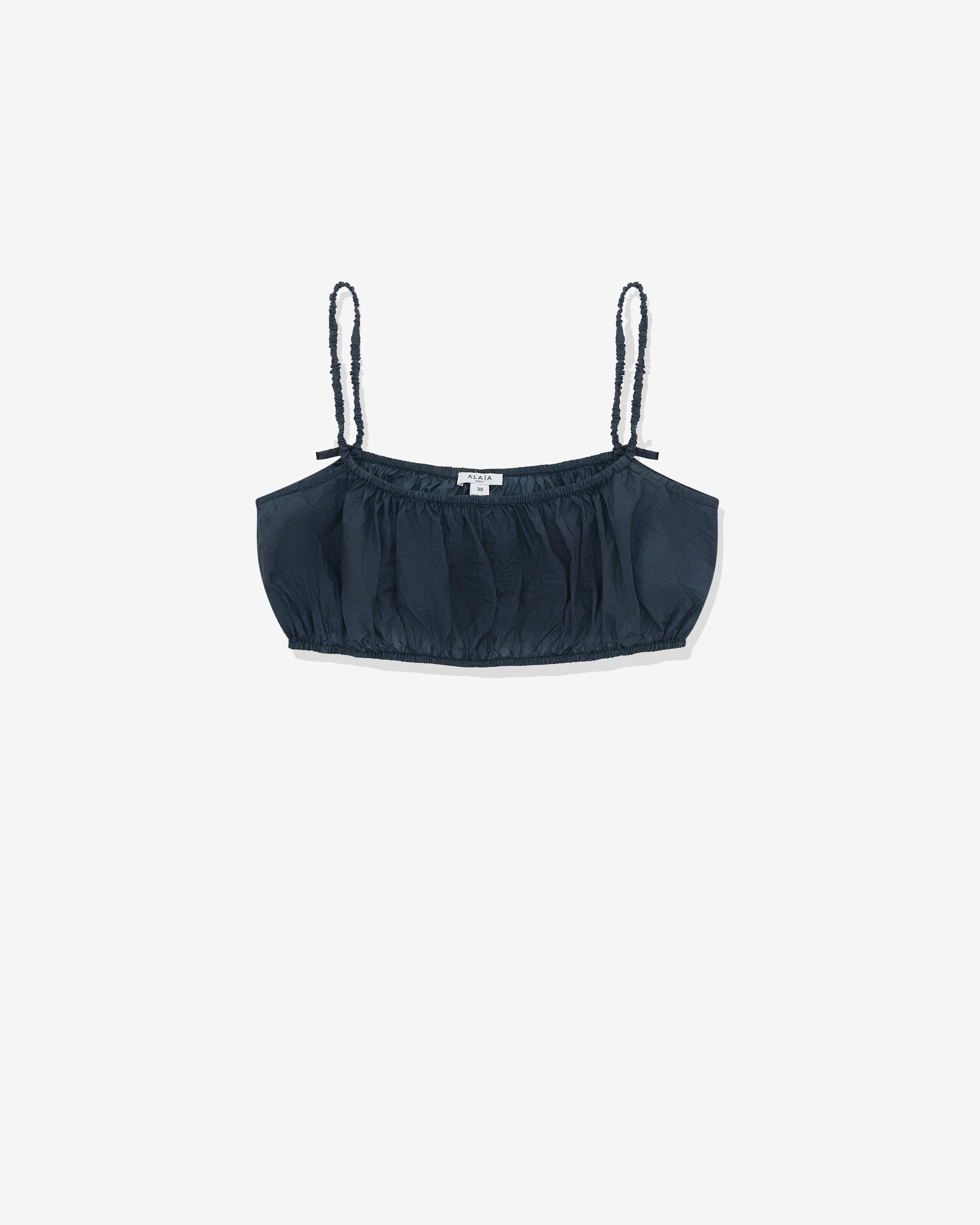Alaïa - Women’s Pleated Bralette - (Dark Blue) by ALAIA