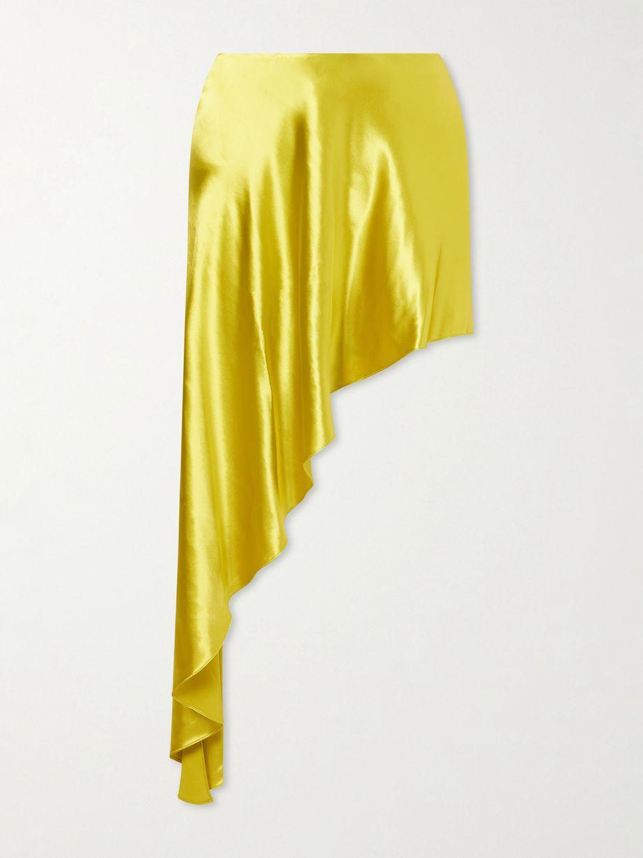 Asymmetric satin midi skirt by ALAIA