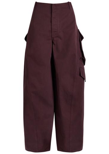 Barrel-leg cotton cargo trousers by ALAIA