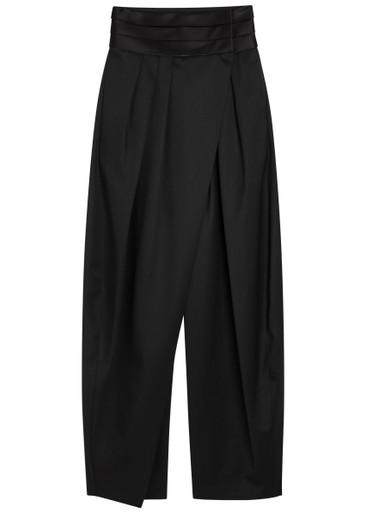 Barrel-leg silk and stretch-wool trousers by ALAIA