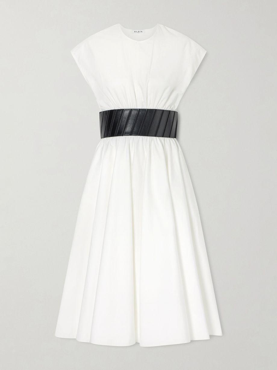 Belted cotton-poplin midi dress by ALAIA