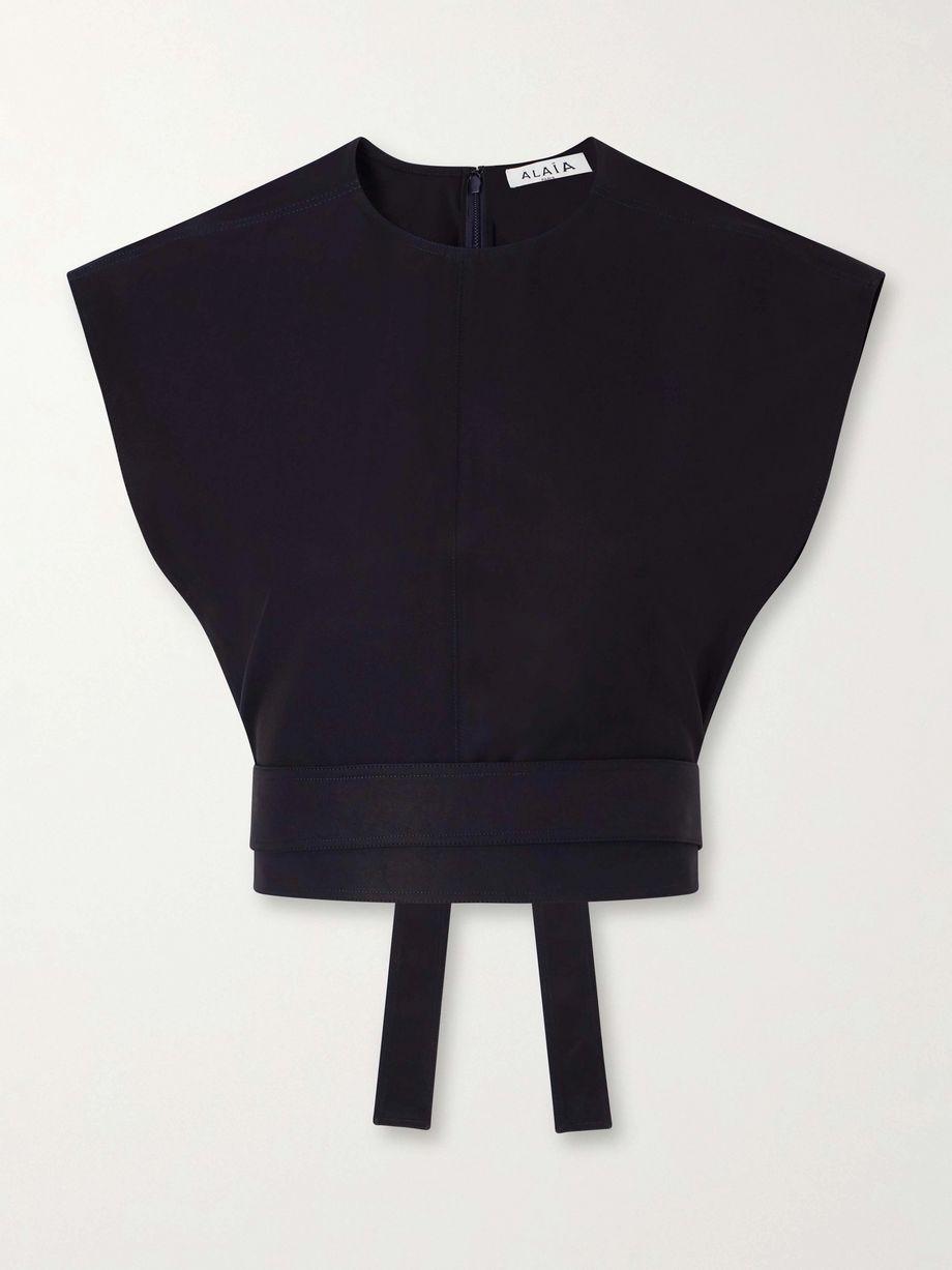 Belted cropped cotton-gabardine top by ALAIA