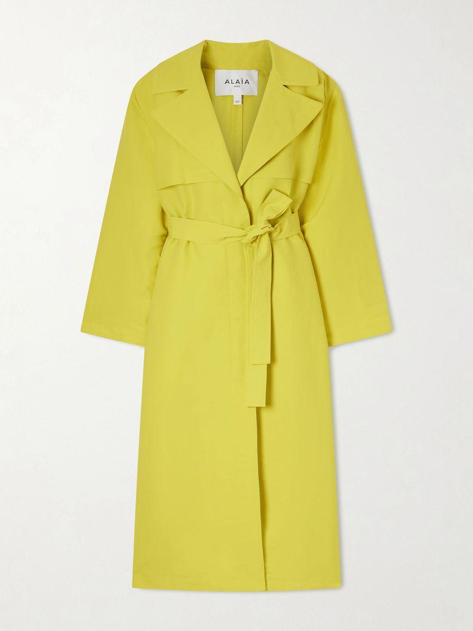 Belted paper-blend trench coat by ALAIA