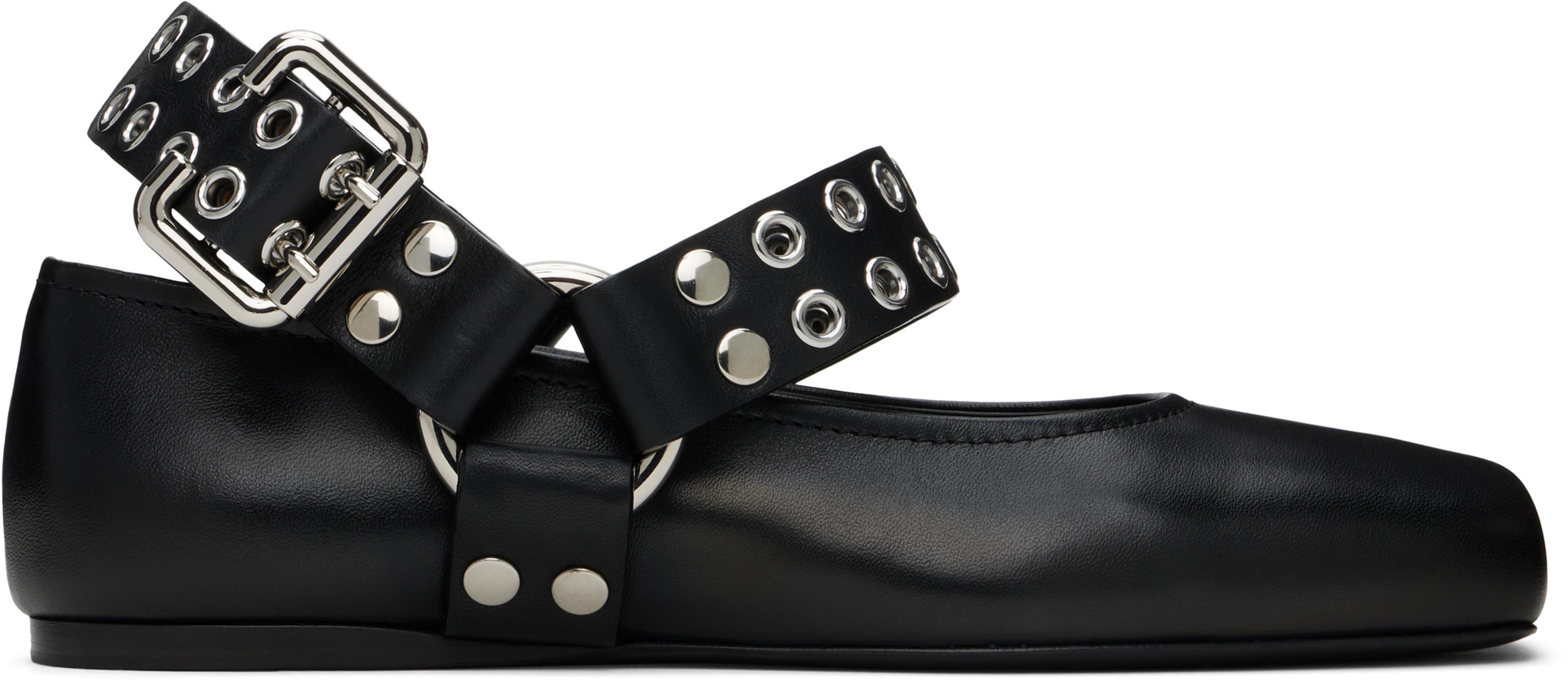 Black Biker Ballerina Flats by ALAIA