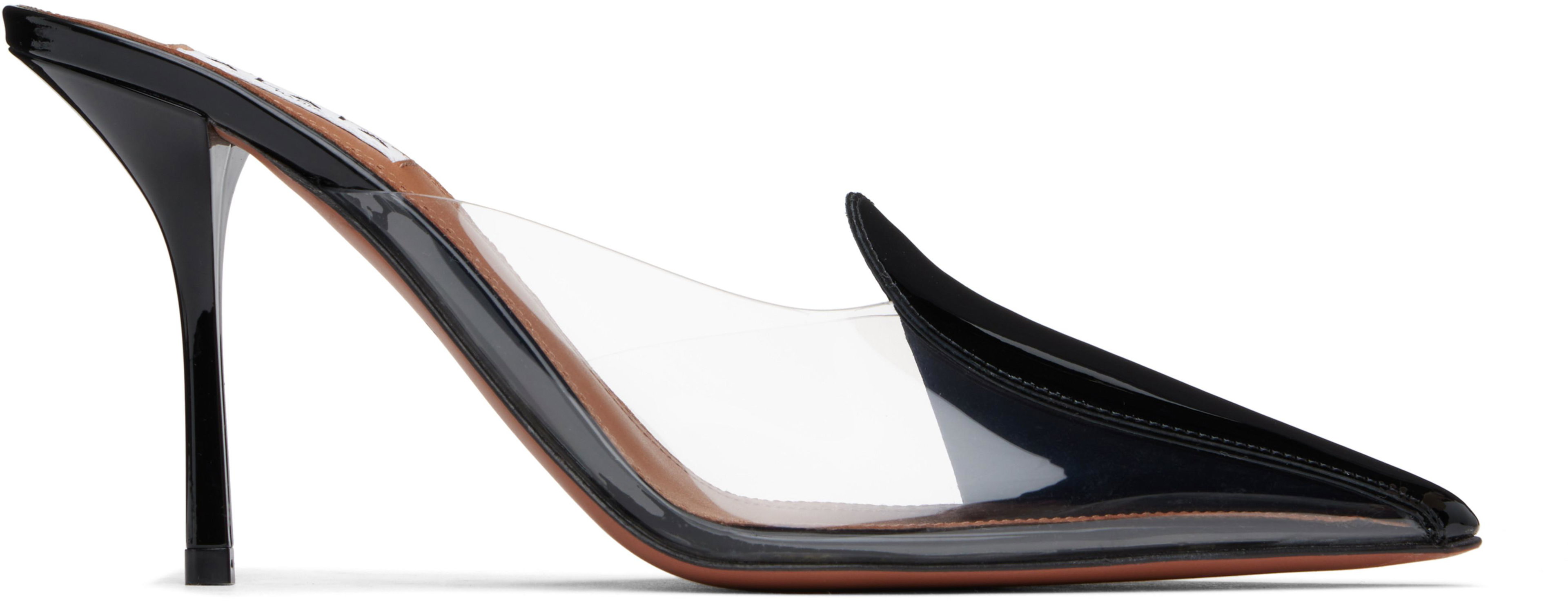 Black Calfskin Leather 90 Mules by ALAIA
