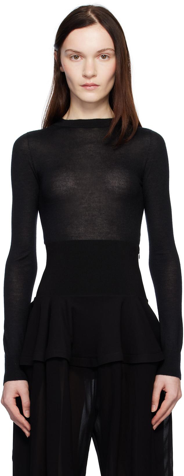 Black Cashmere Bodysuit by ALAIA