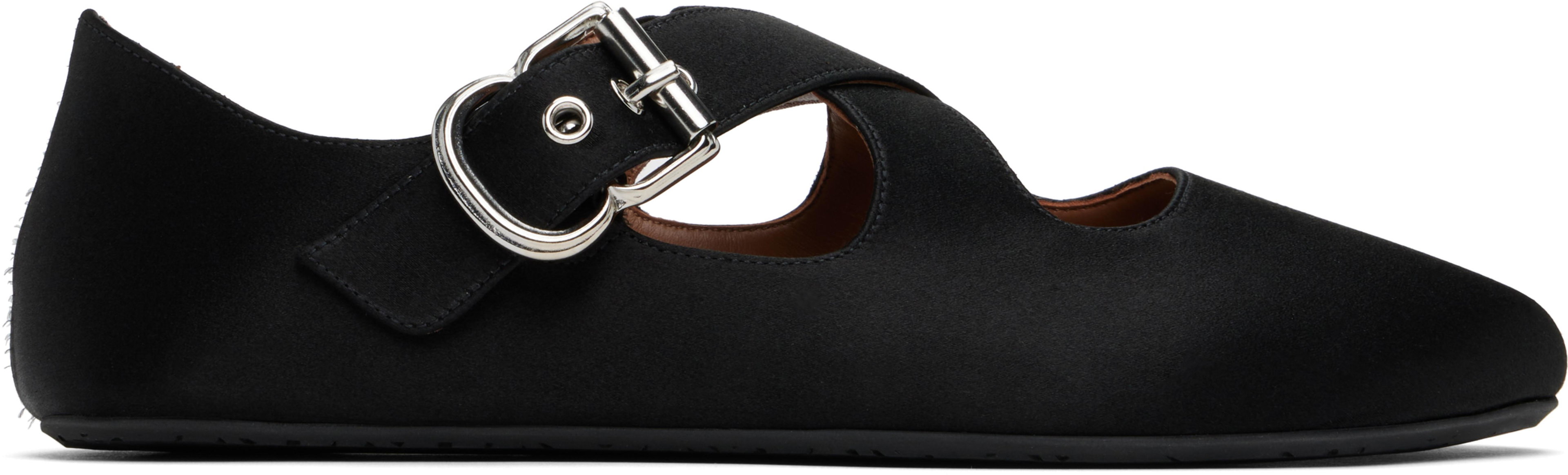 Black Criss Cross Ballerina Flats by ALAIA