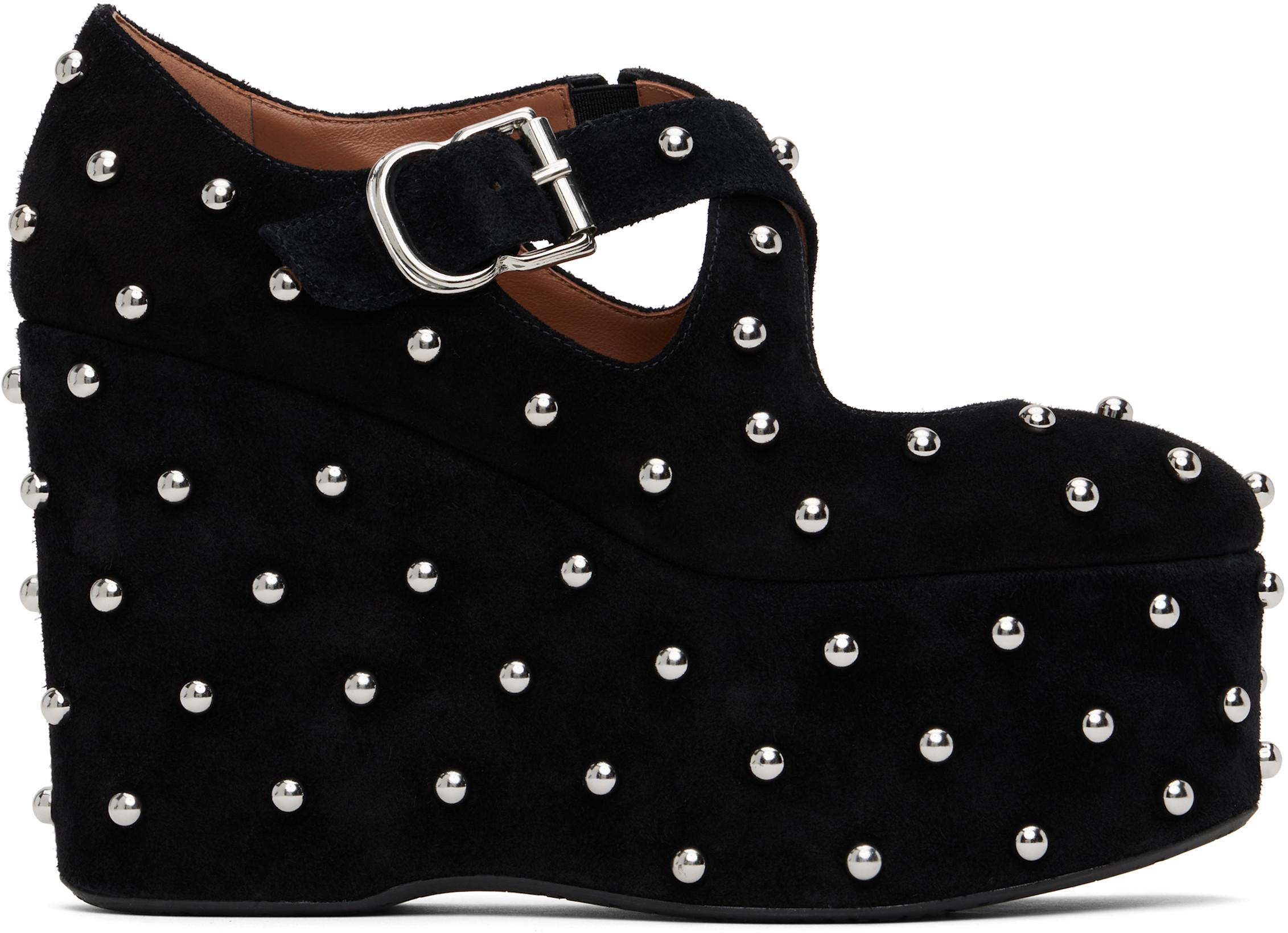Black Criss Cross Wedge Heels by ALAIA