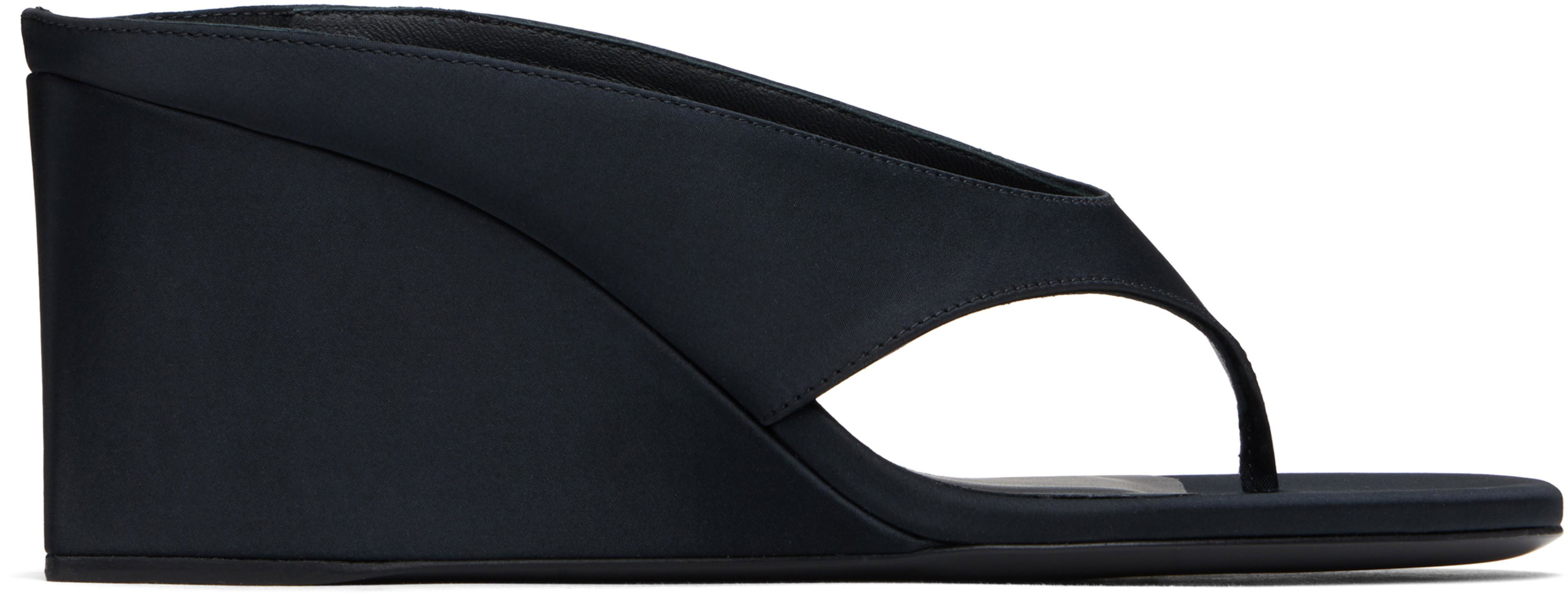 Black Cube Thong Mules by ALAIA