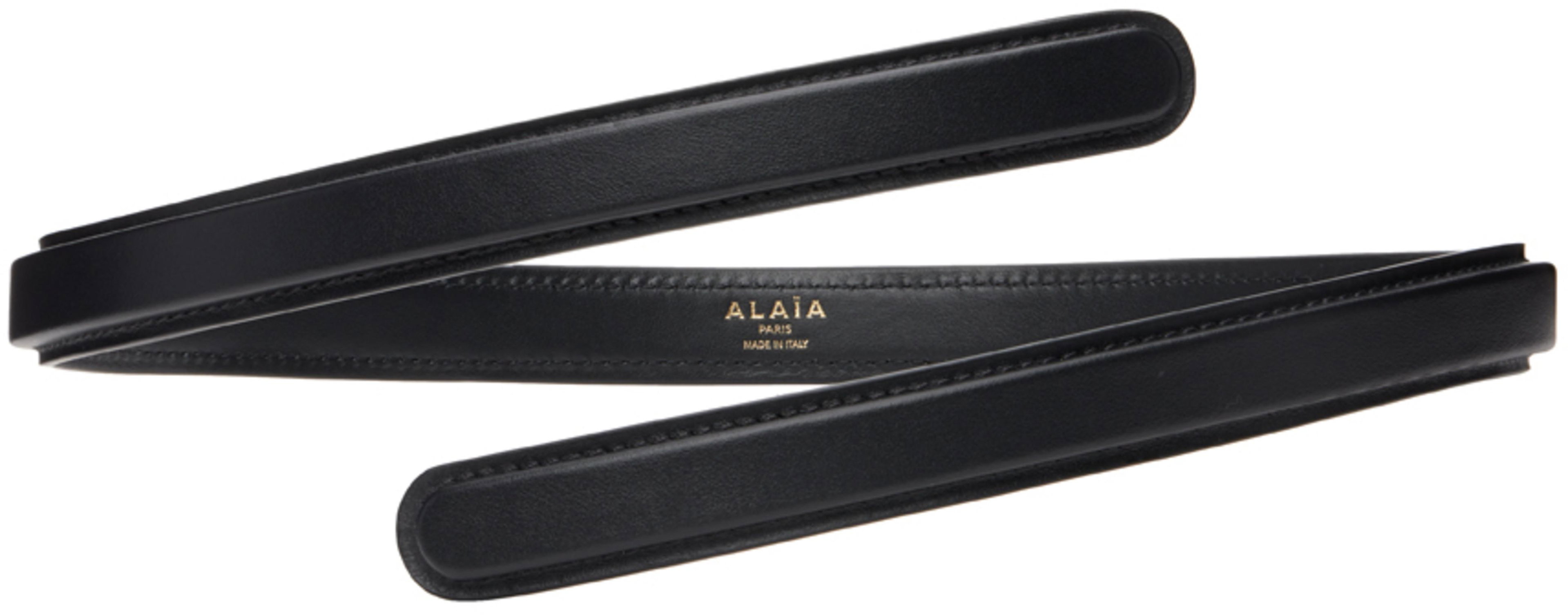 Black Flex Thin Twist Belt by ALAIA