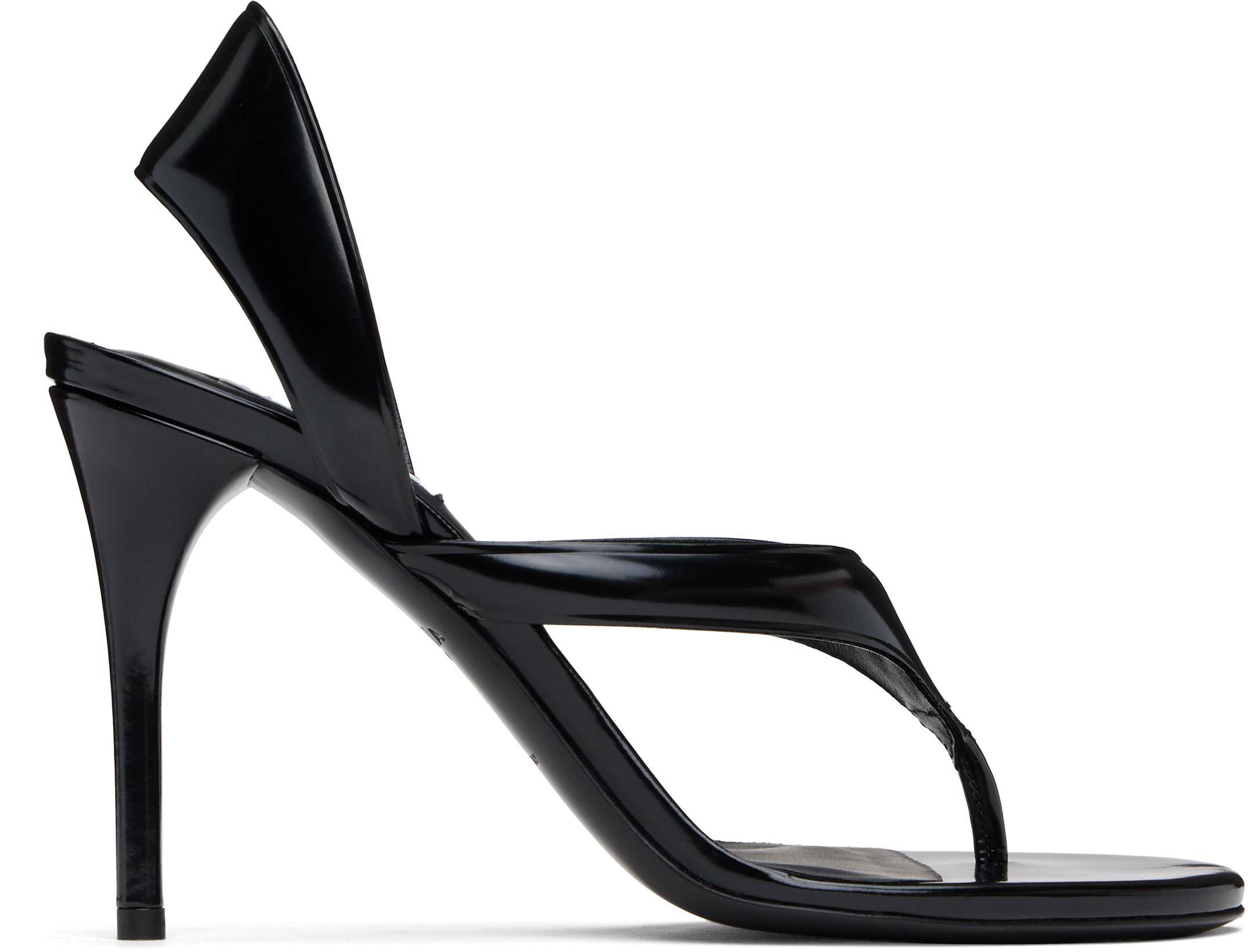Black Infradito Heeled Sandals by ALAIA