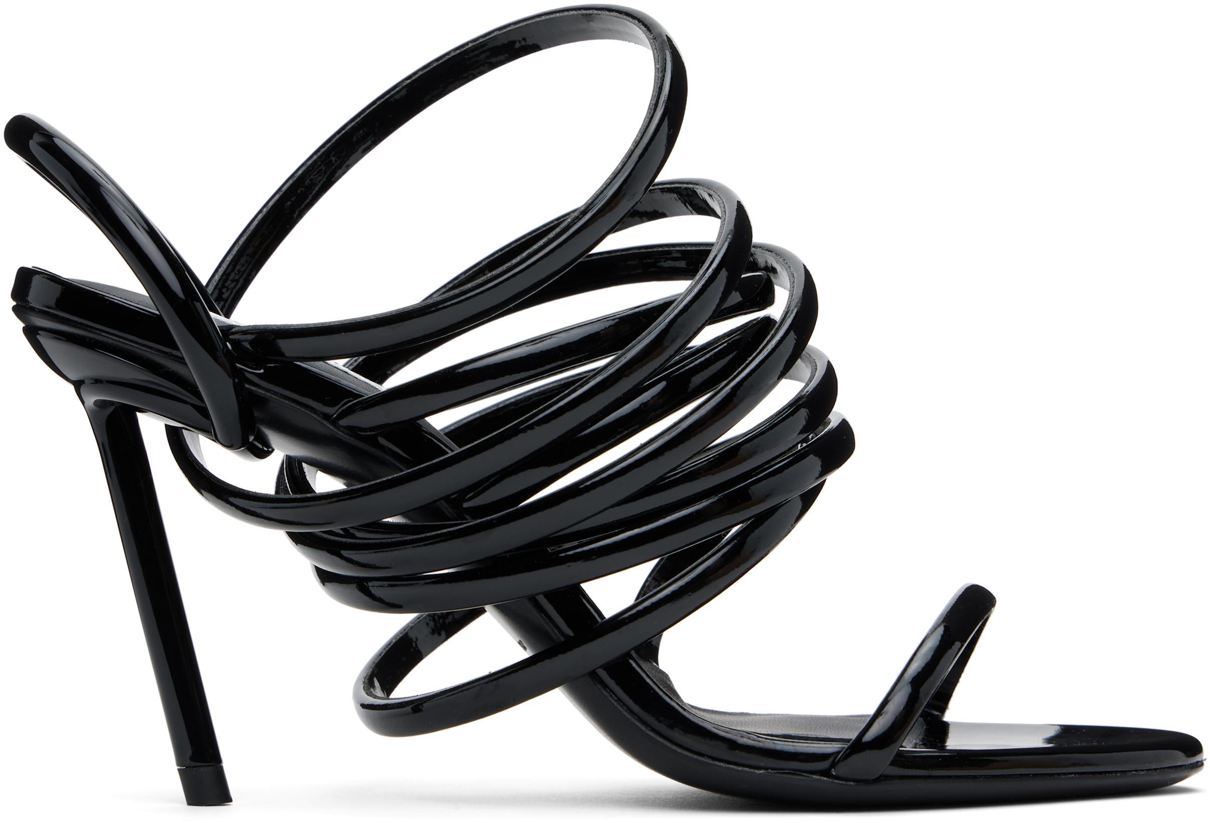 Black Multistrap Heeled Sandals by ALAIA