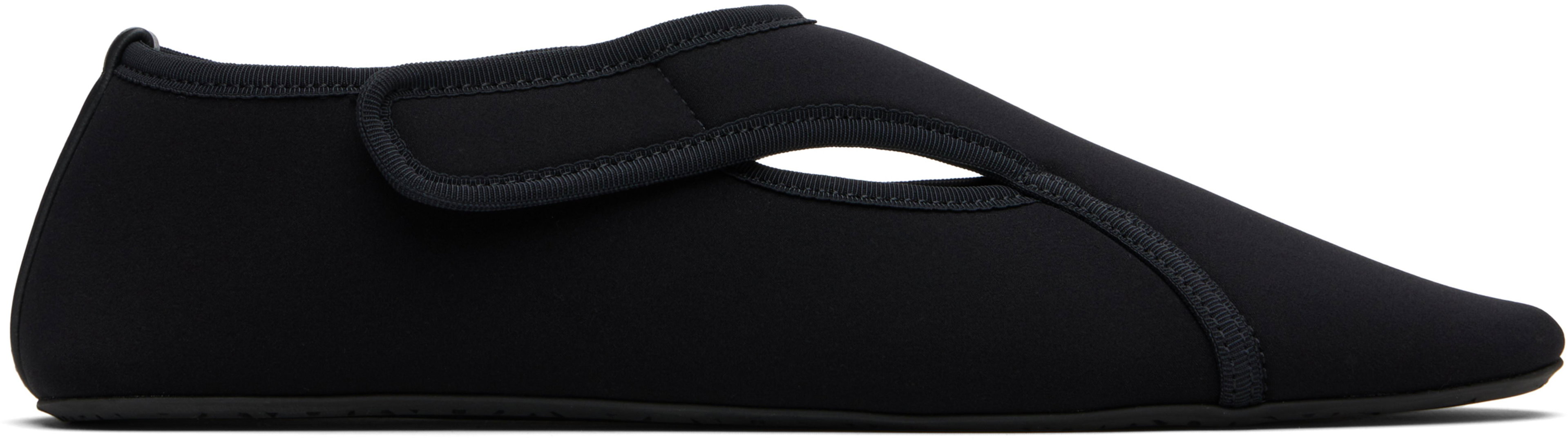 Black Neoprene Ballerina Flats by ALAIA