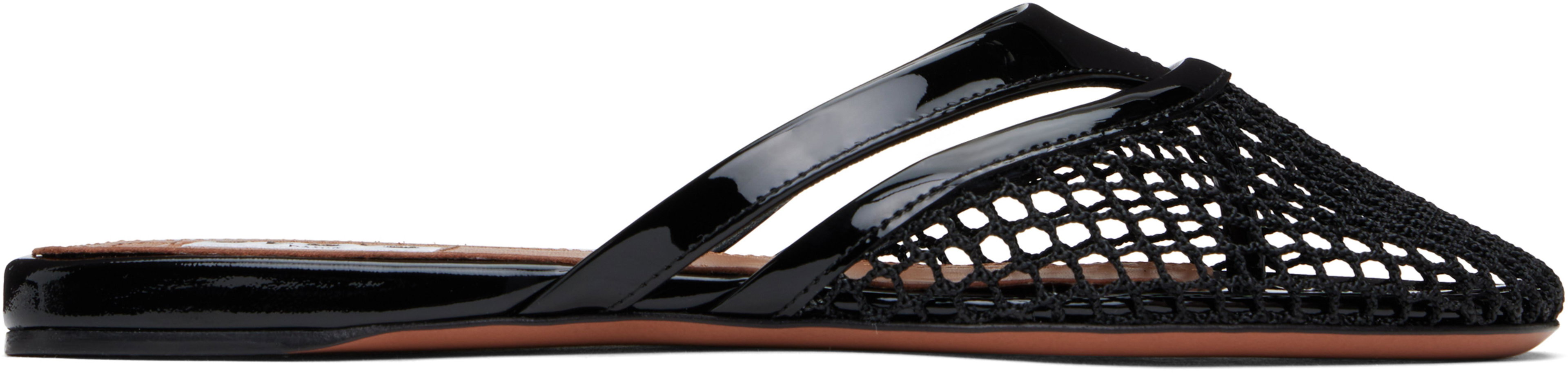 Black Net Fi Fishnet Mules by ALAIA