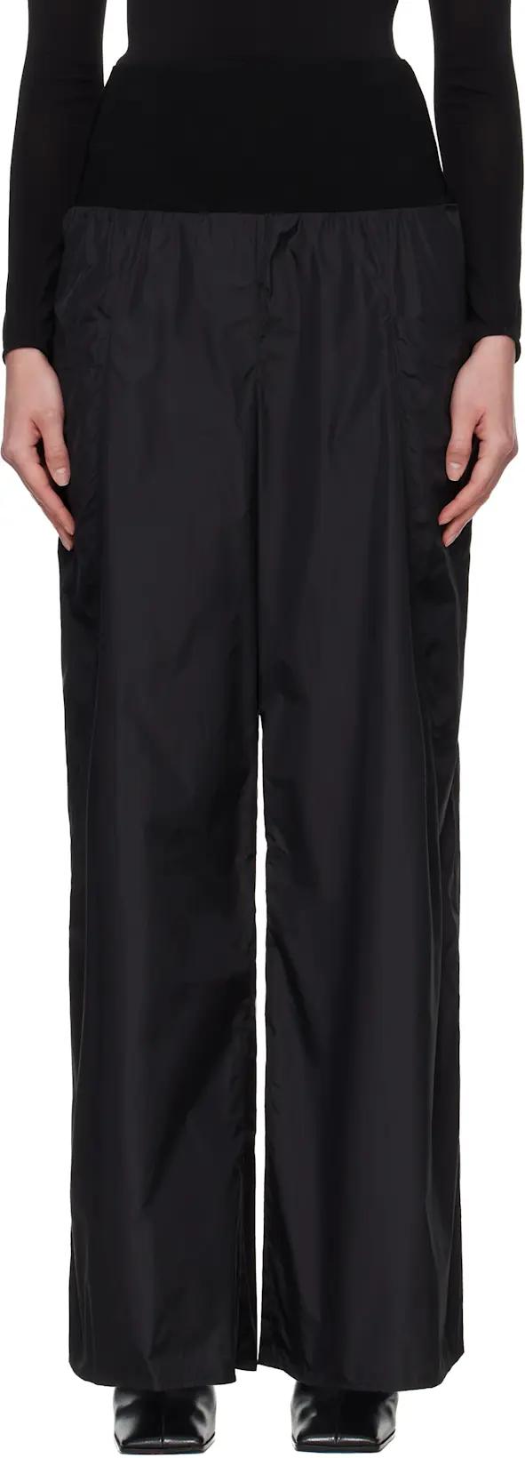 Black Nylon Track Pants by ALAIA