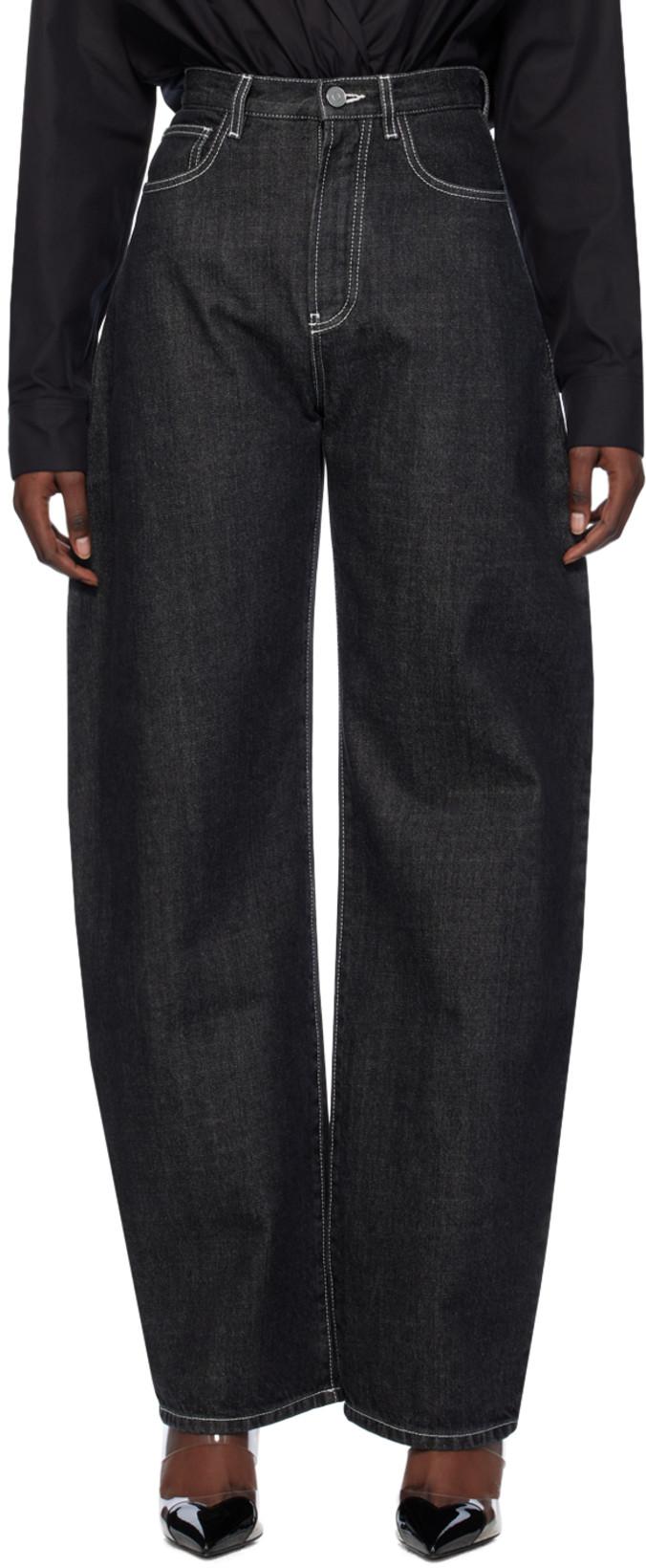 Black Round Jeans by ALAIA