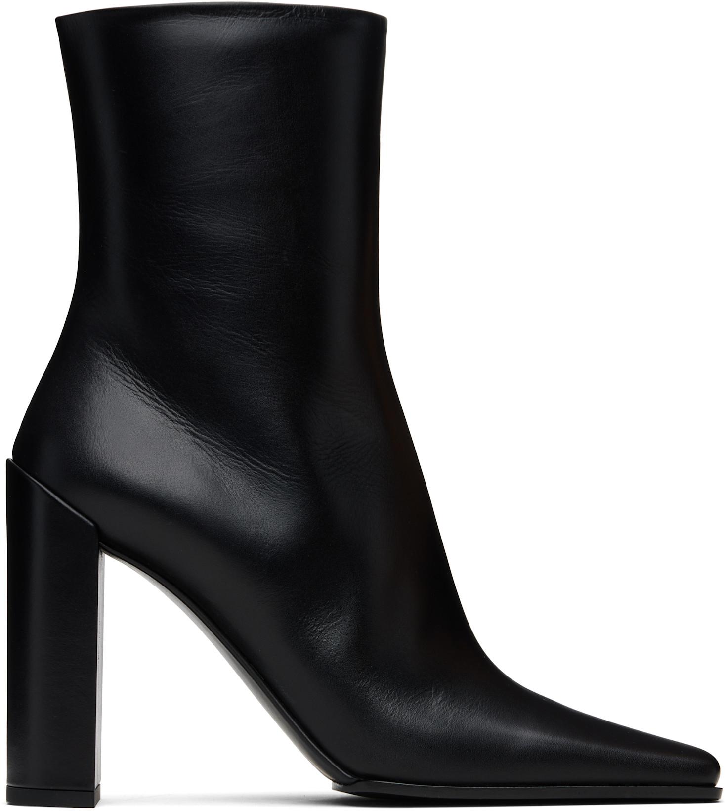 Black Soft Calf 90 Ankle Boots by ALAIA
