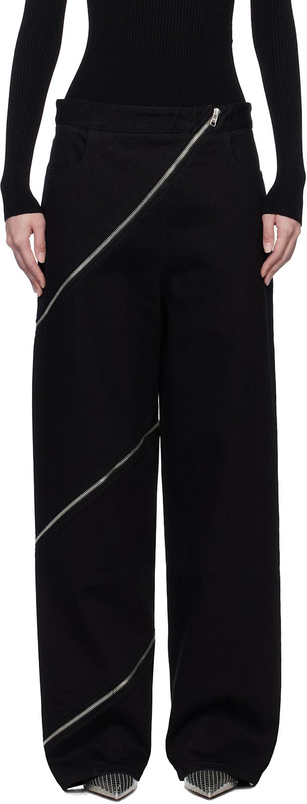 Black Spiral Jeans by ALAIA