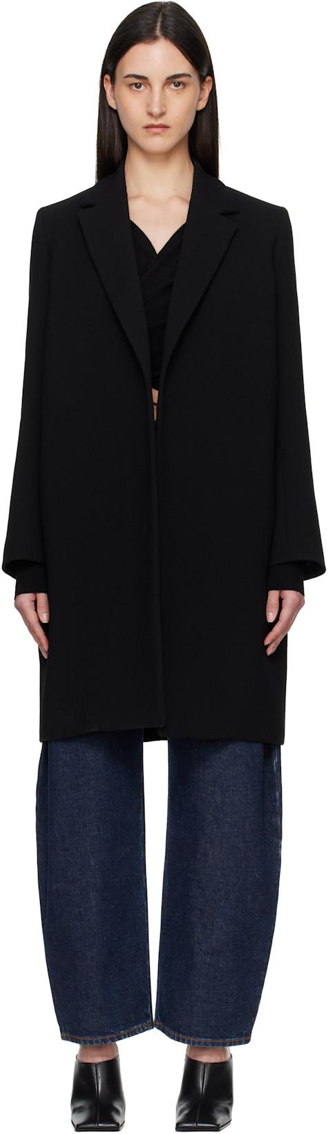 Black Virgin Wool Coat by ALAIA