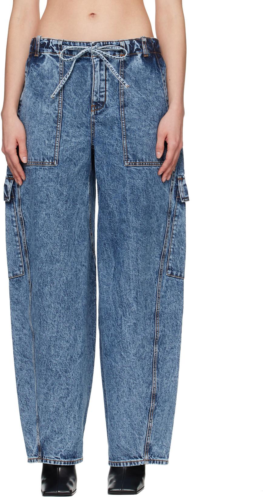 Blue Cargo Jeans by ALAIA