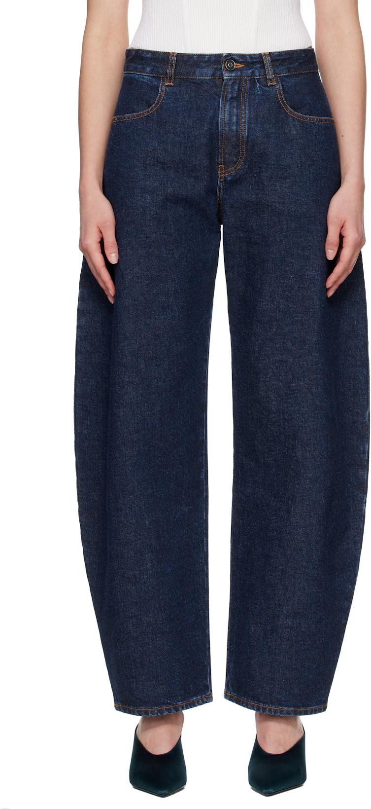 Blue Low Round Jeans by ALAIA