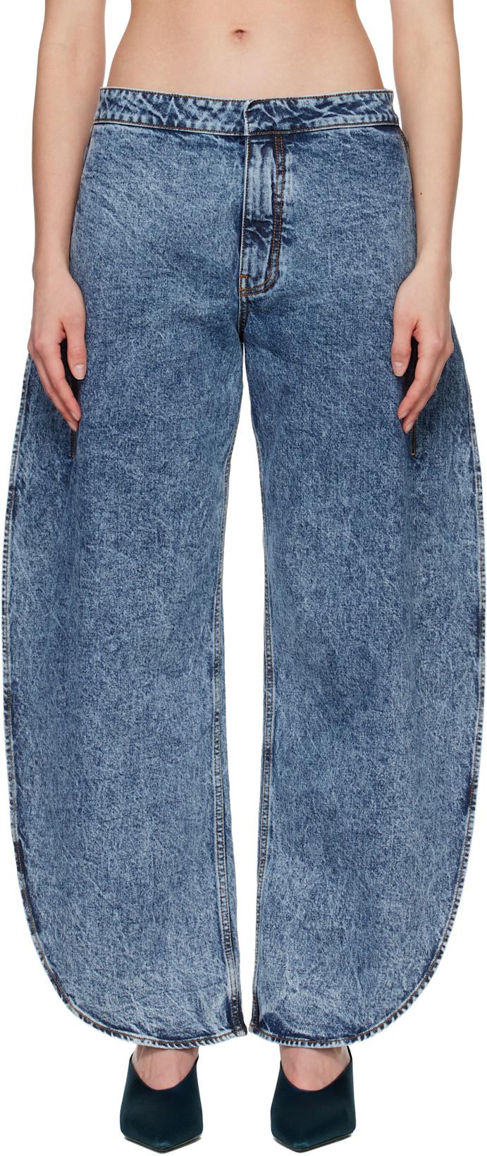 Blue Petal Jeans by ALAIA