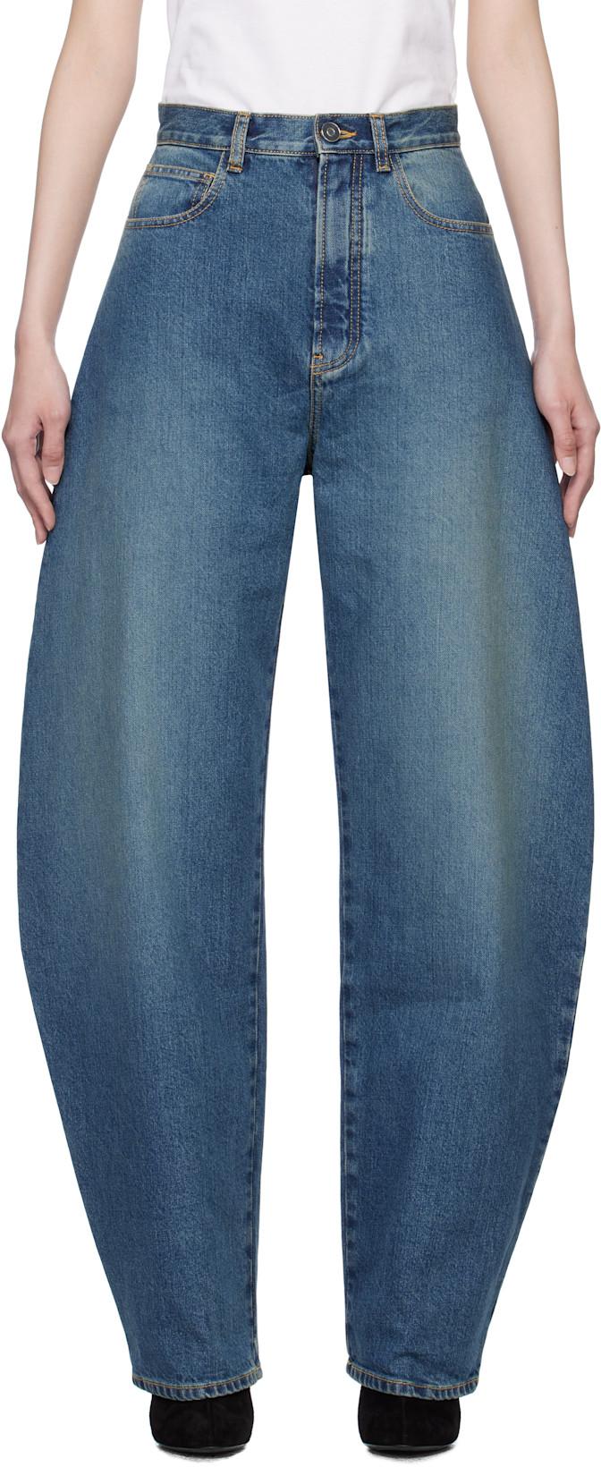 Blue Round Jeans by ALAIA