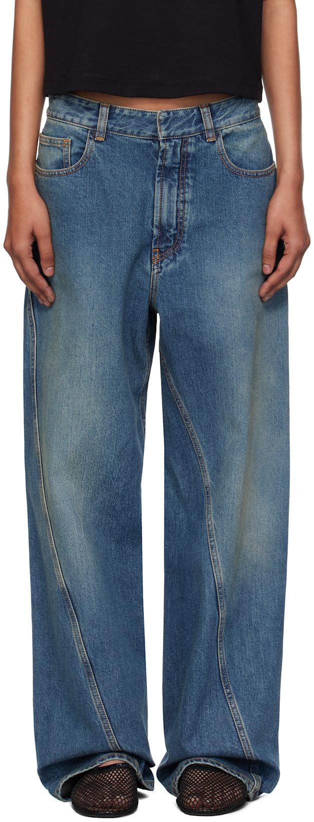 Blue Twisted Jeans by ALAIA