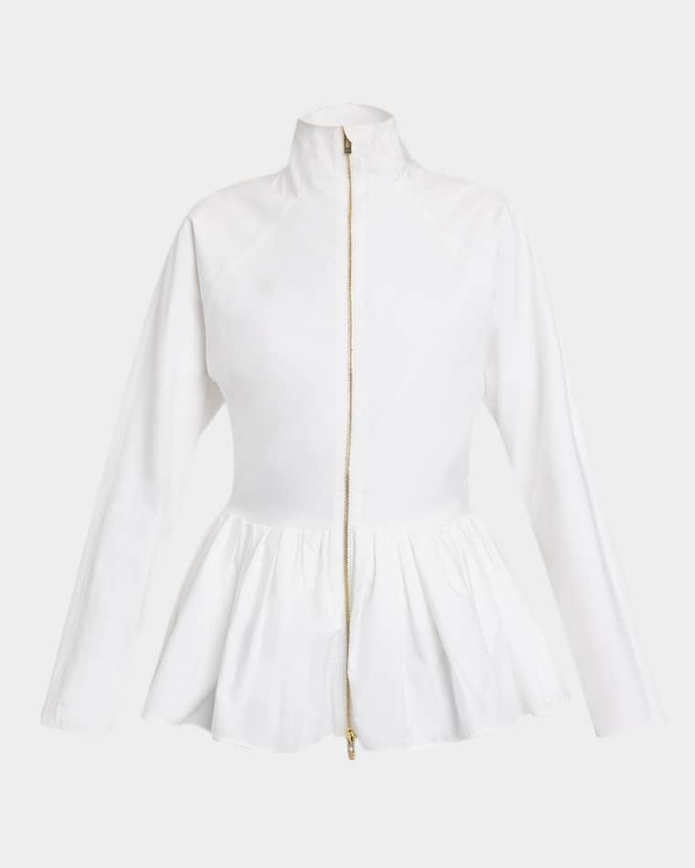 Cotton Poplin Peplum Jacket by ALAIA