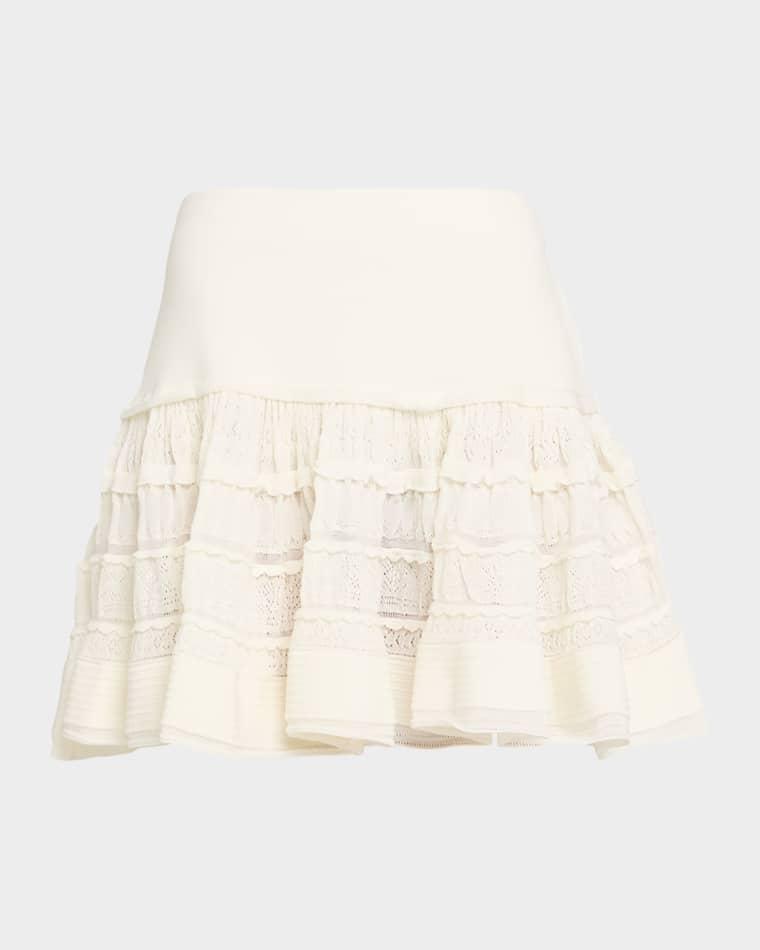 Crinoline Pointelle Ruffle Mini Skirt by ALAIA