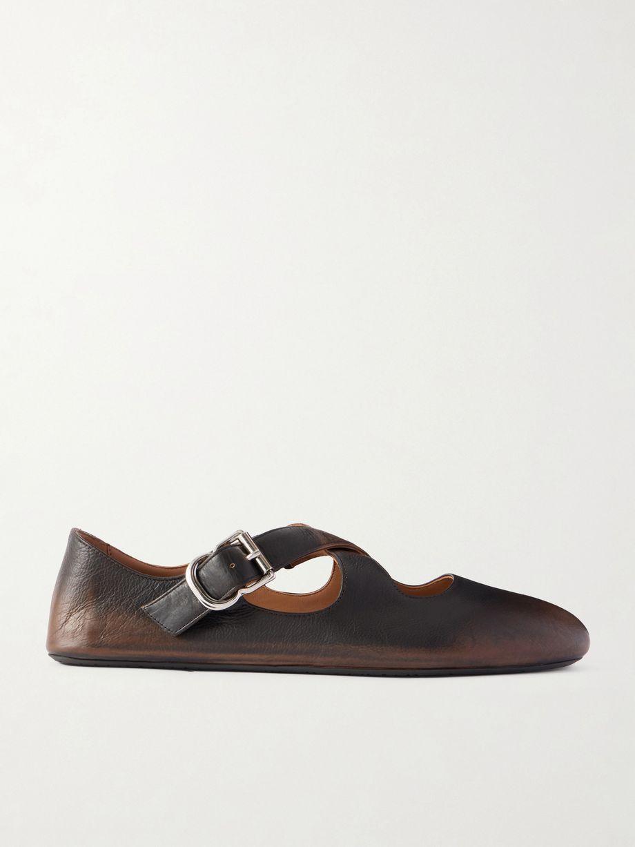 Criss Cross leather ballet flats by ALAIA
