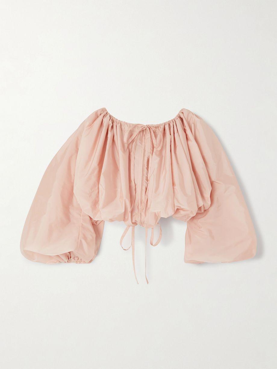 Cropped gathered taffeta blouse by ALAIA