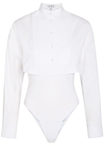 Cropped shirt cotton bodysuit by ALAIA