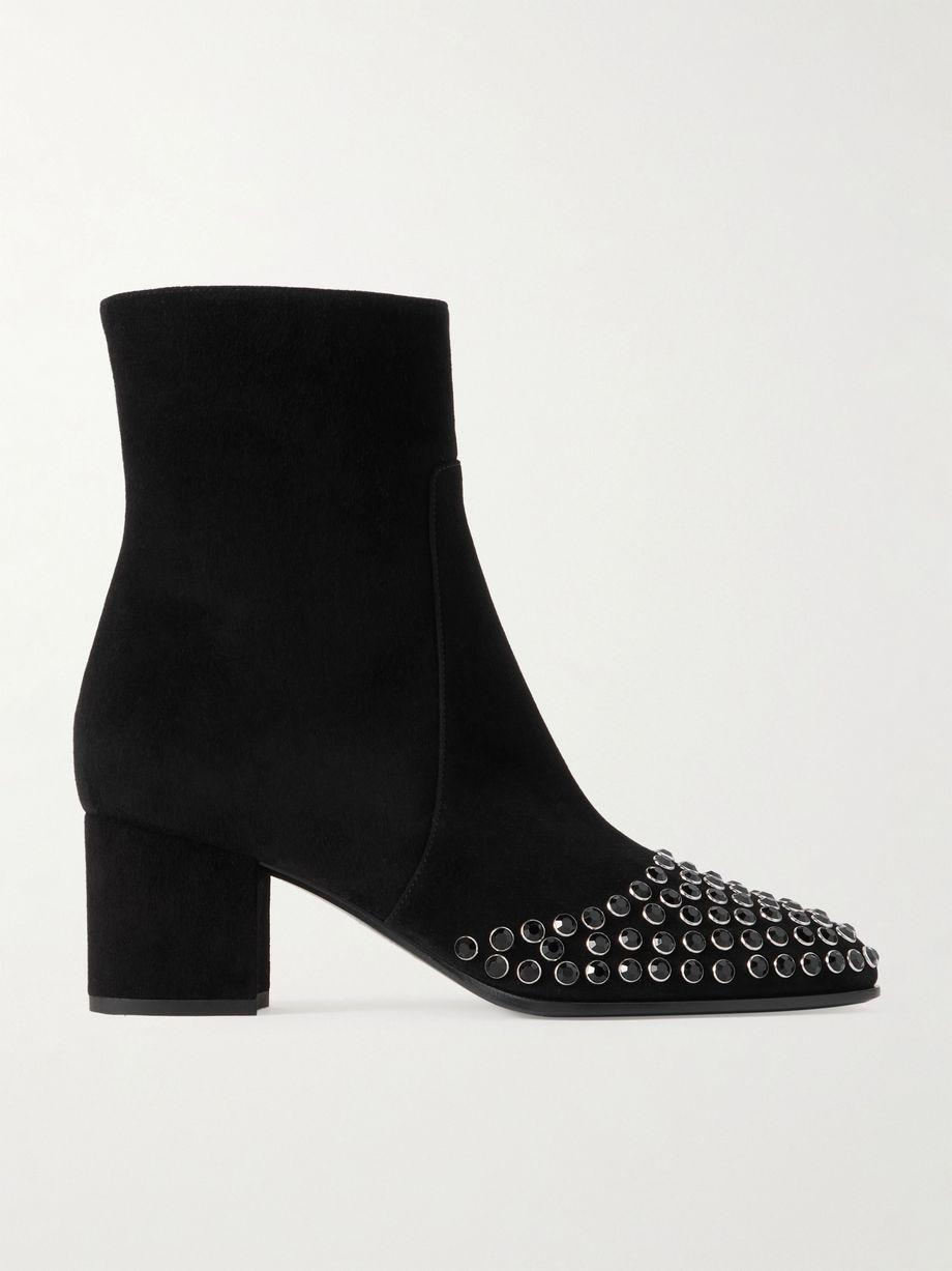 Crystal-embellished suede ankle boots by ALAIA